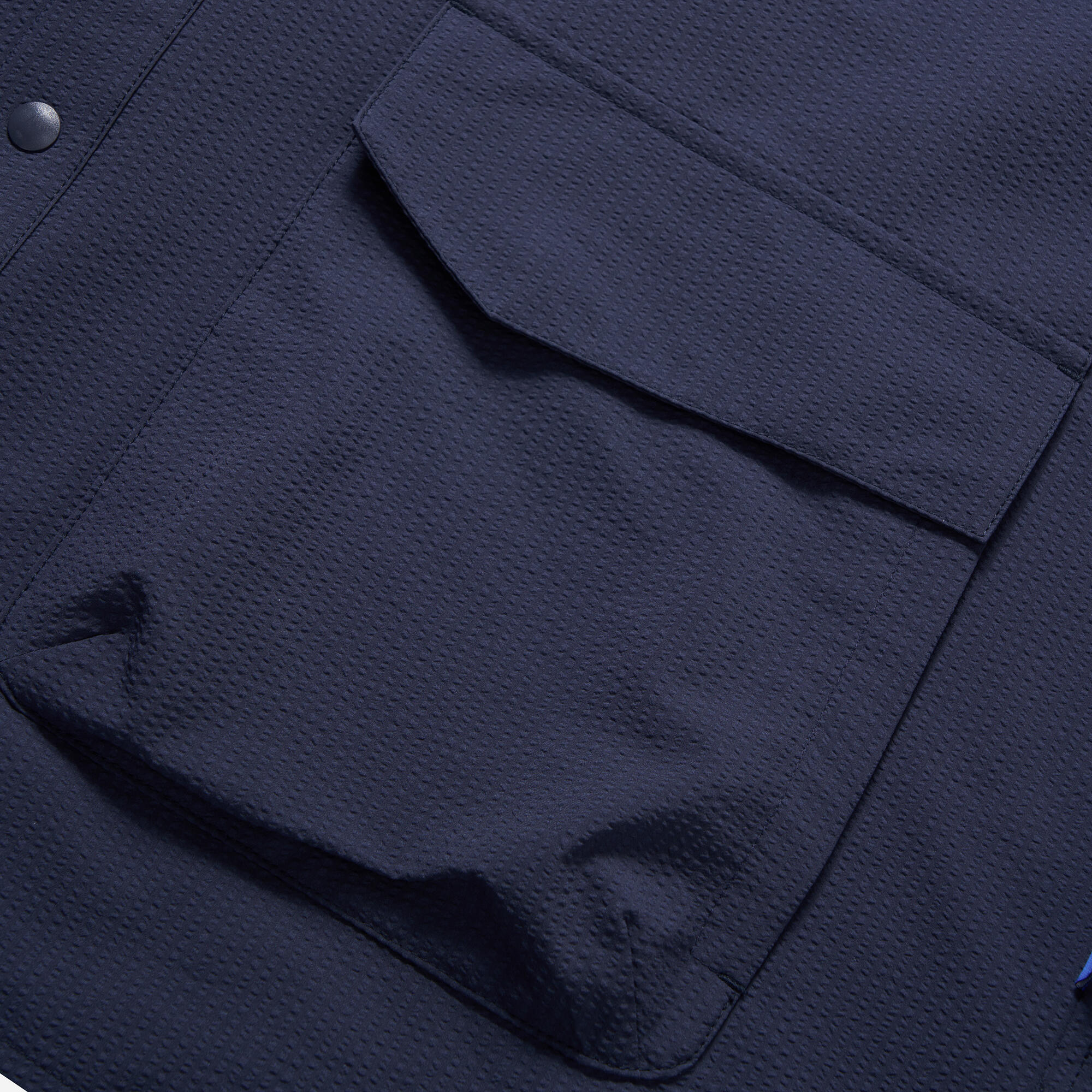 Unisex Seersucker-Shirt, Lifetech, asphaltblau 6/6