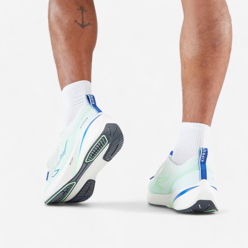 Chaussures de Running Homme - Kiprun Cushion 500 Blanc Vert