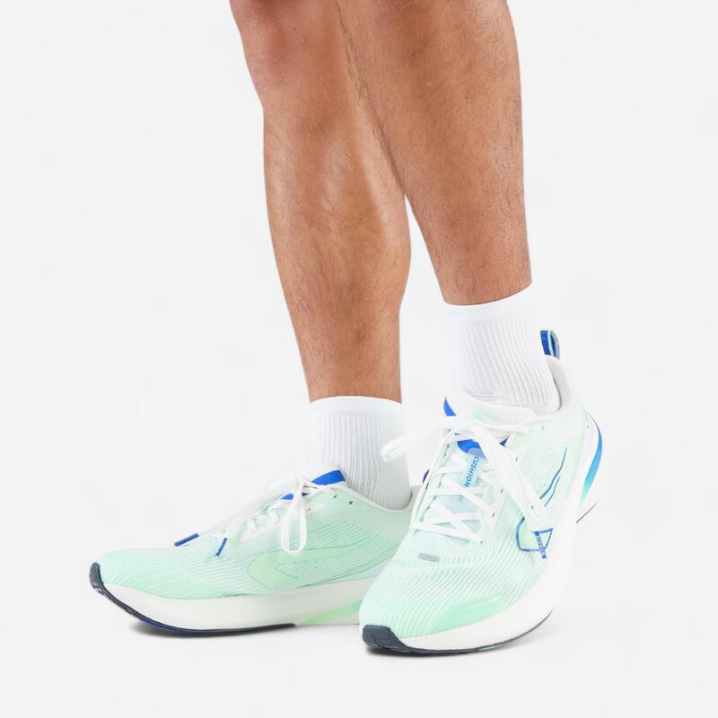 Chaussures de Running Homme - Kiprun Cushion 500 Blanc Vert