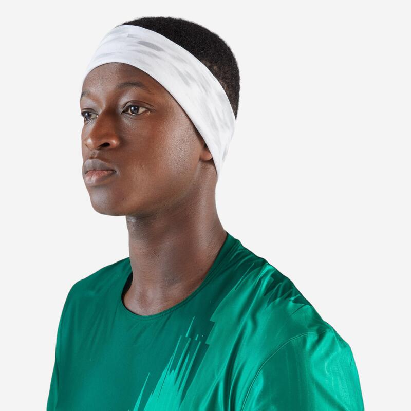 Tour de cou running / bandeau multifonctions homme femme -kiprun gris blanc grap