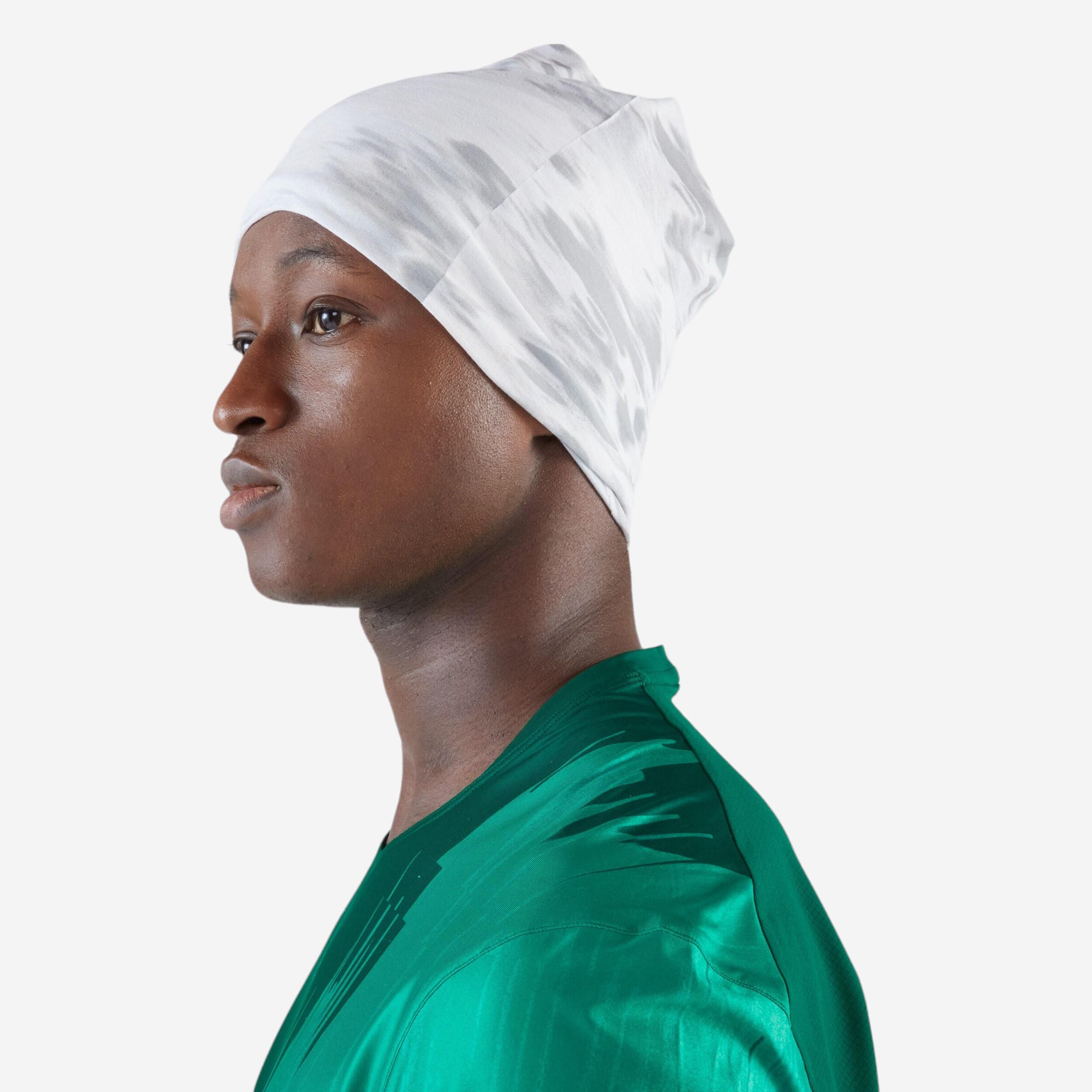 Multifunctionele nekwarmer voor hardlopen uniseks grijs wit 7/7