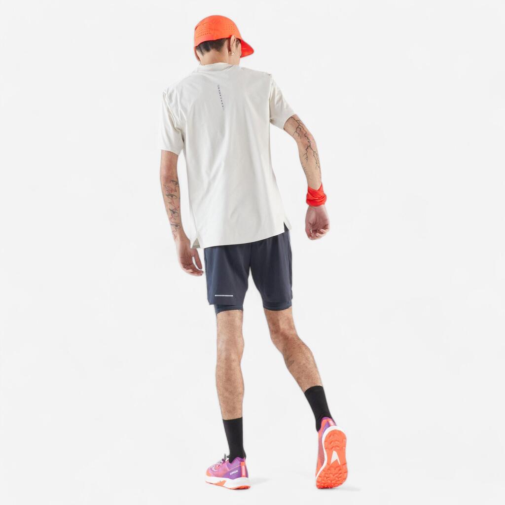 Ανδ. T-shirt τρεξίματος μακρινών αποστάσεων KIPRUN Run 900 Ultra-Μπεζ με γραφικά