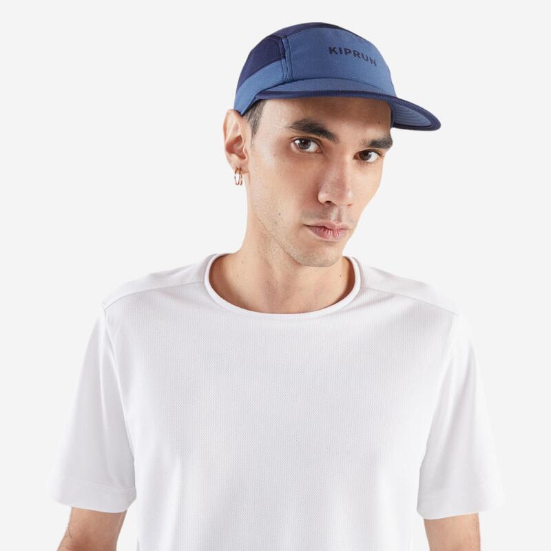 Casquette running homme femme - kiprun 5 panneaux bleu whale