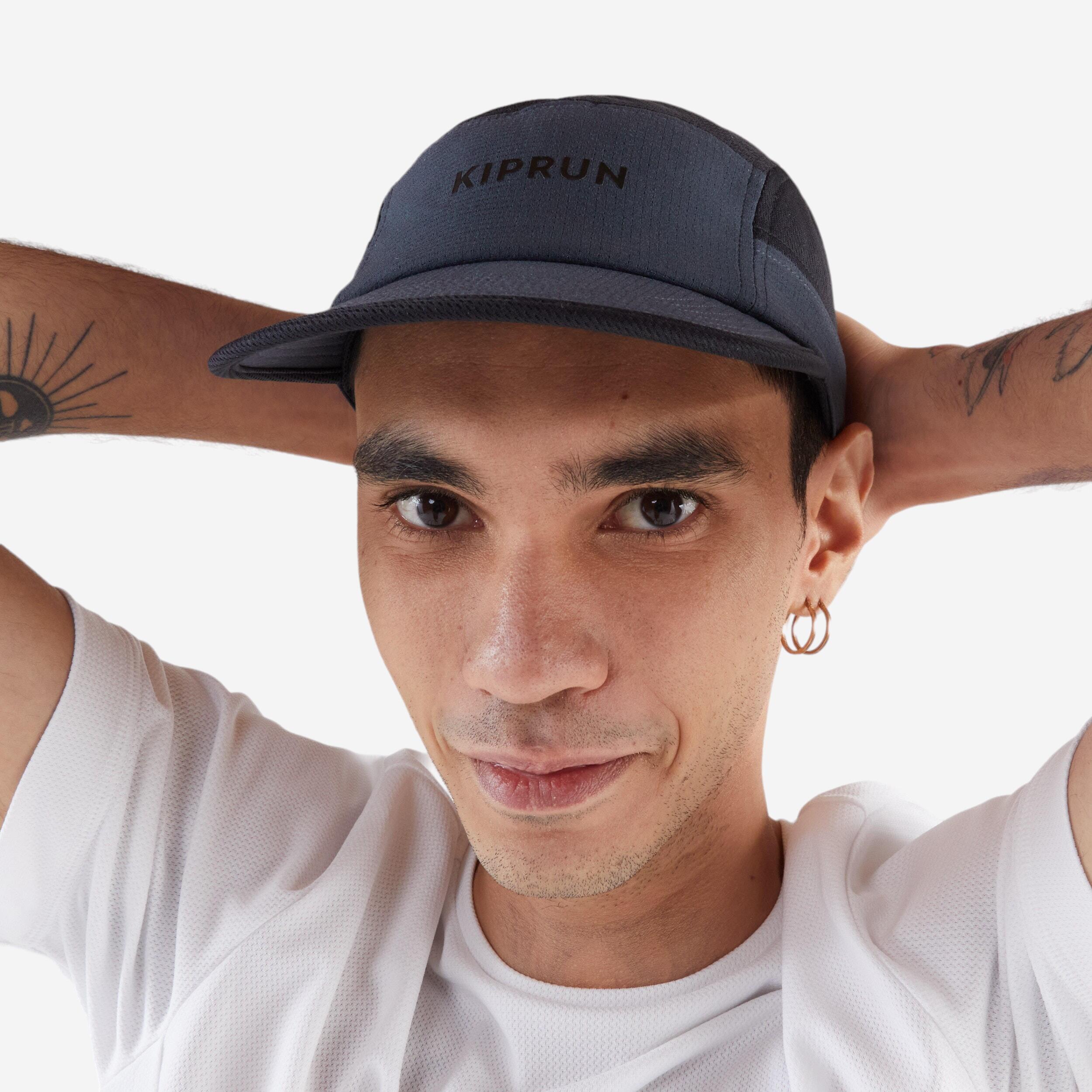 Unisex Running Cap - Kiprun 5 Panels - Carbon/Grey 7/8