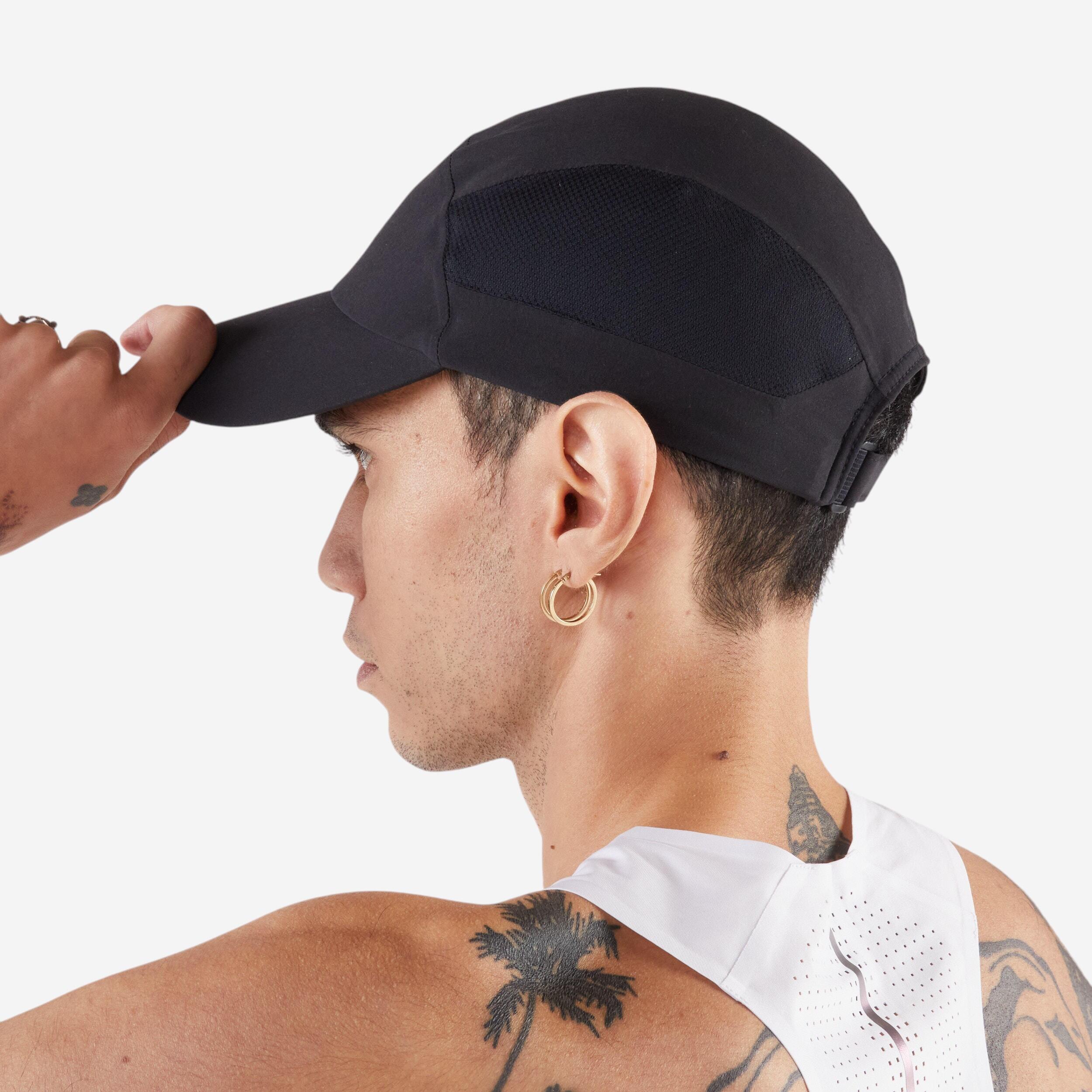 Unisex Adjustable Running Cap - Smoked Black