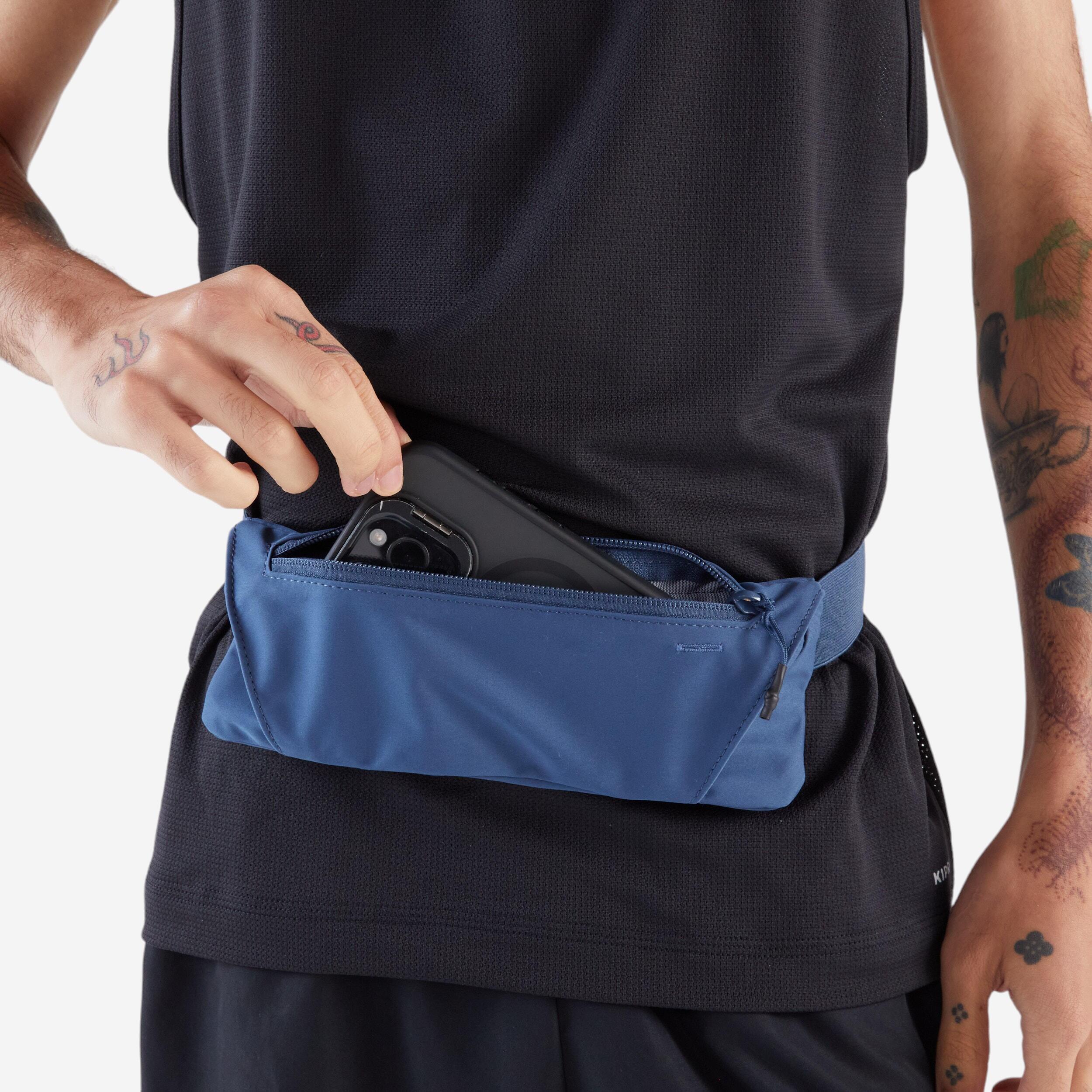 Marsupio Sportivo OcioDual Unisex Nero – Cintura Da Corsa Con 2 Tasche Elastiche (per Smartphone Fino A 6,5 Pollici). Leggero (50g), Regolabile Da 72 A 90 Cm. Perfetto Per Running, Viaggi, Escursioni.