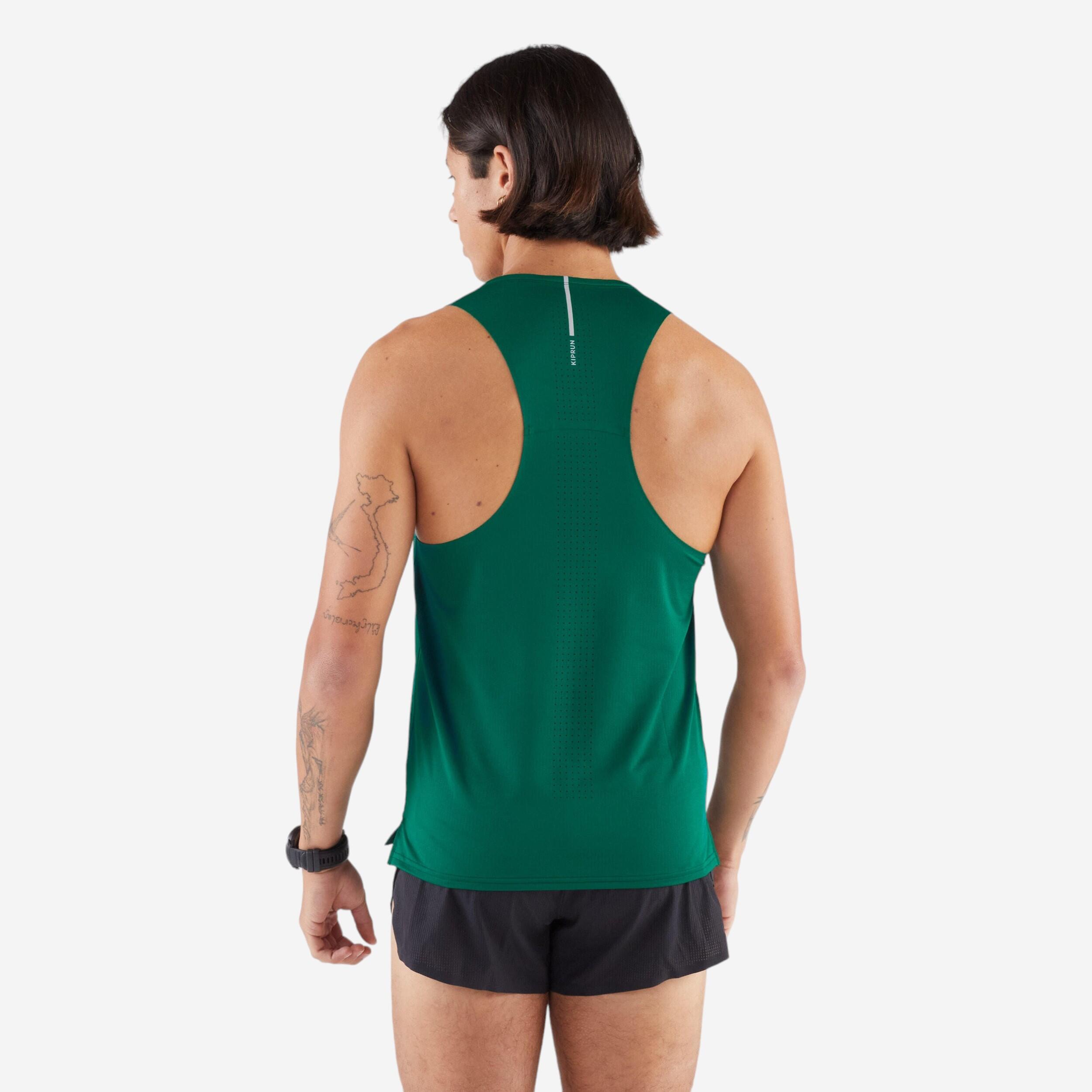 KIPRUN Bežecké tielko 900 Light tmavozelené 2XL · záber 4