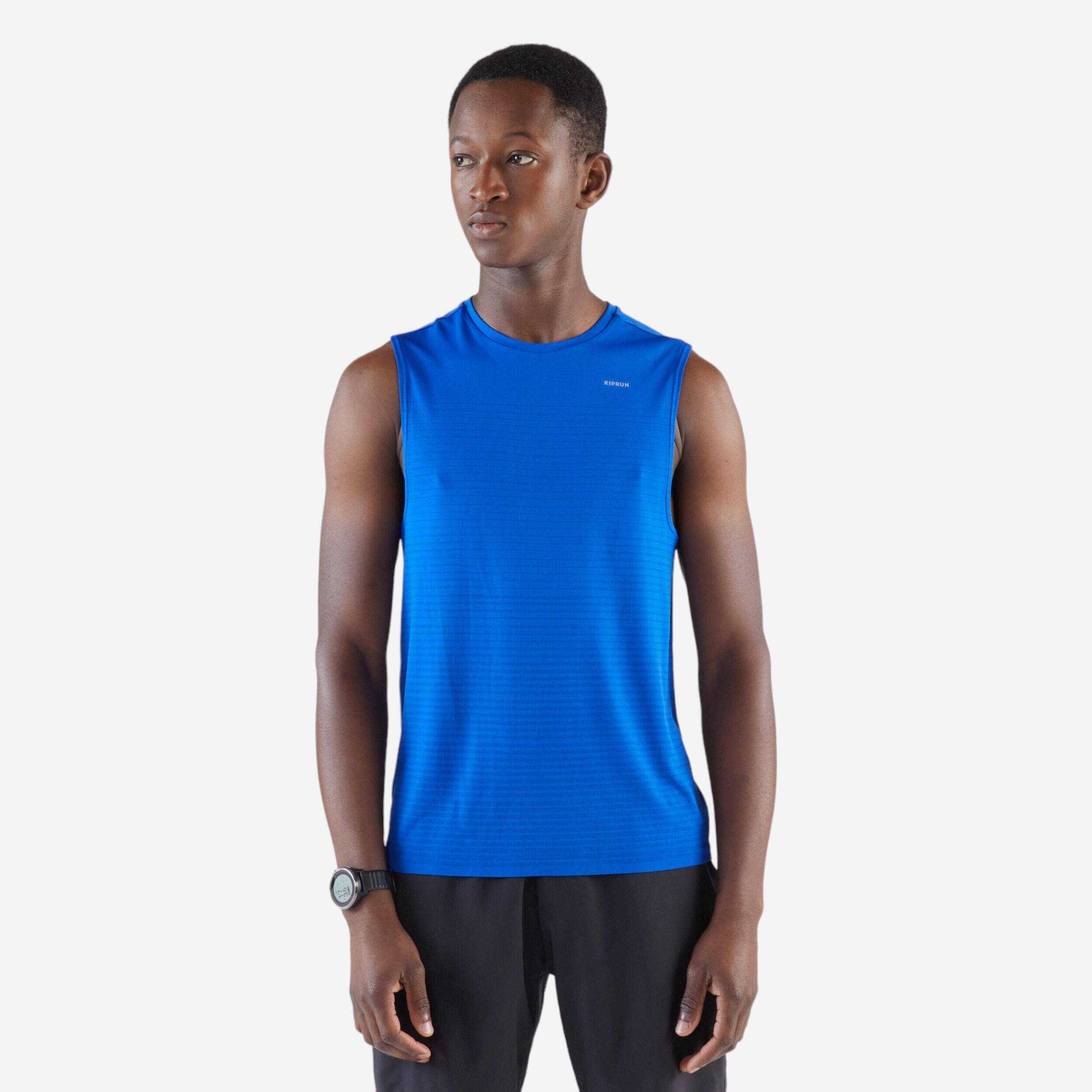 Men's Running Comfort Tank Top with No Side Seams Run 500 - Blue/Indigo