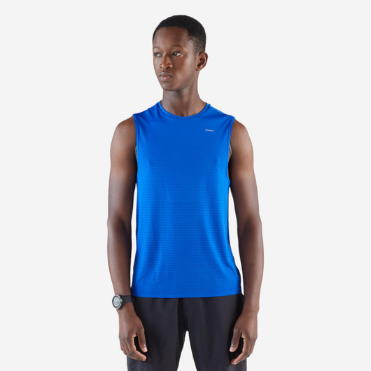 DEBARDEUR DE RUNNING 500 CONFORT SANS COUTURES LATERALES BLEU INDIGO