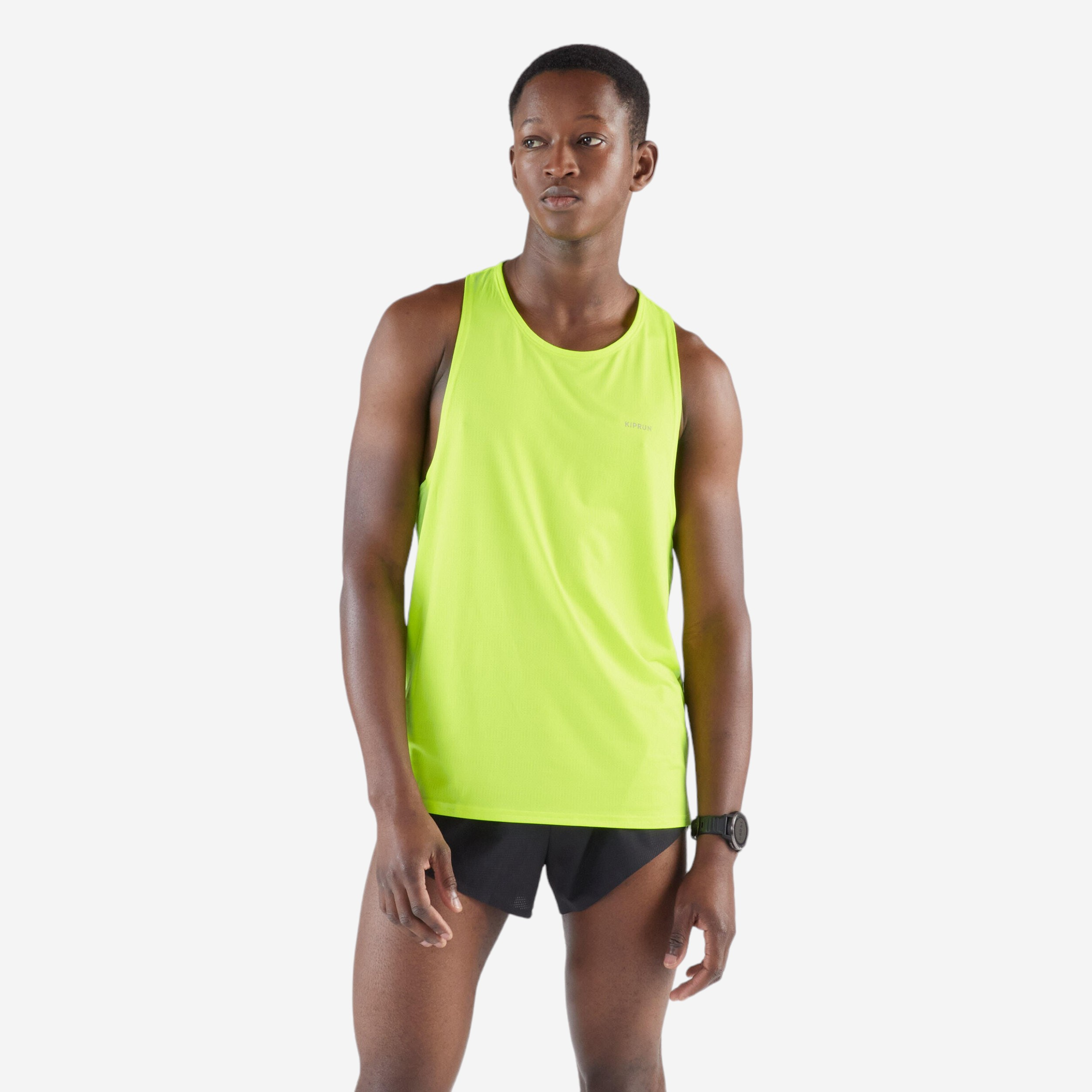 Debardeur de running 900 light jaune fluo - Textile athlétisme - KIPRUN- Clubs - Entreprises - Collectivités - Associations