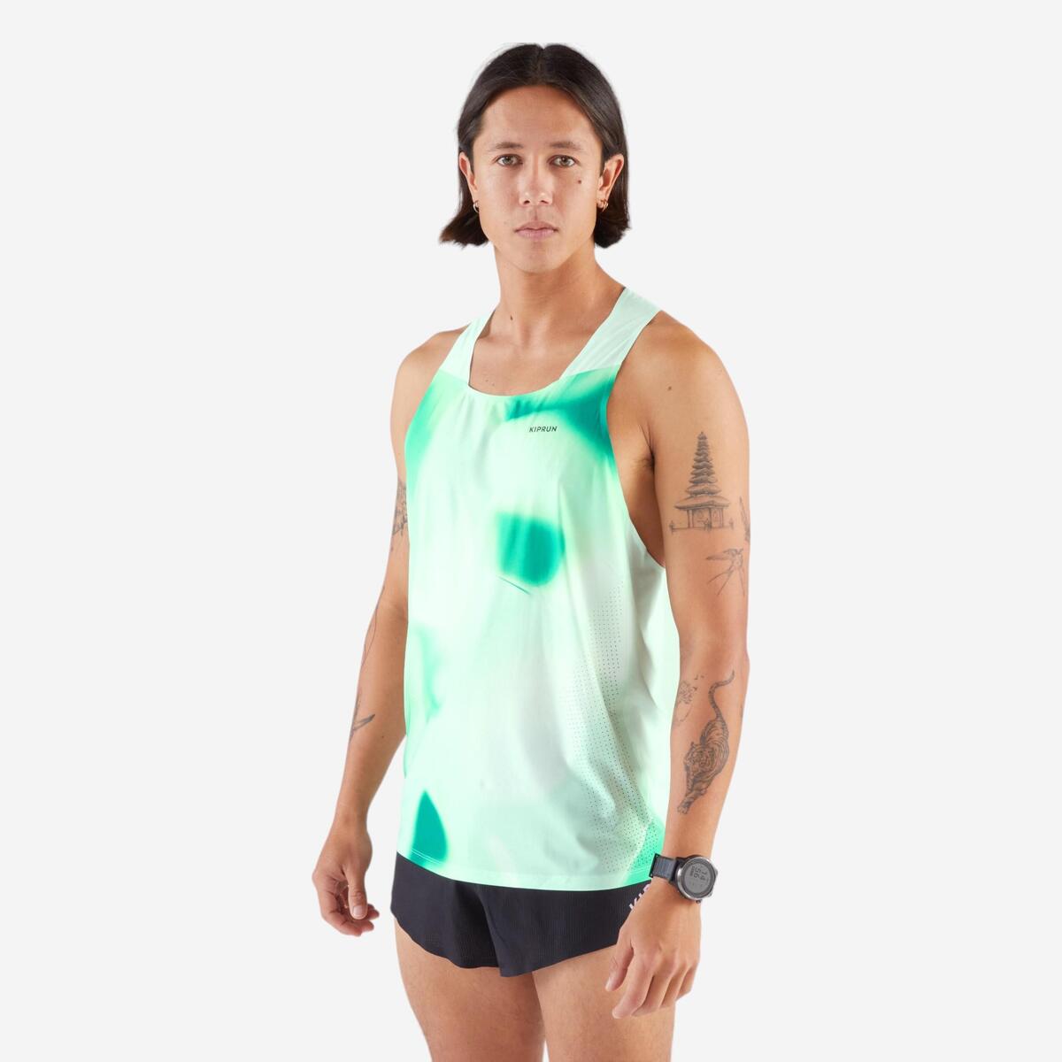 Débardeur Running Performance Homme, KIPRUN Replika 900 Vert