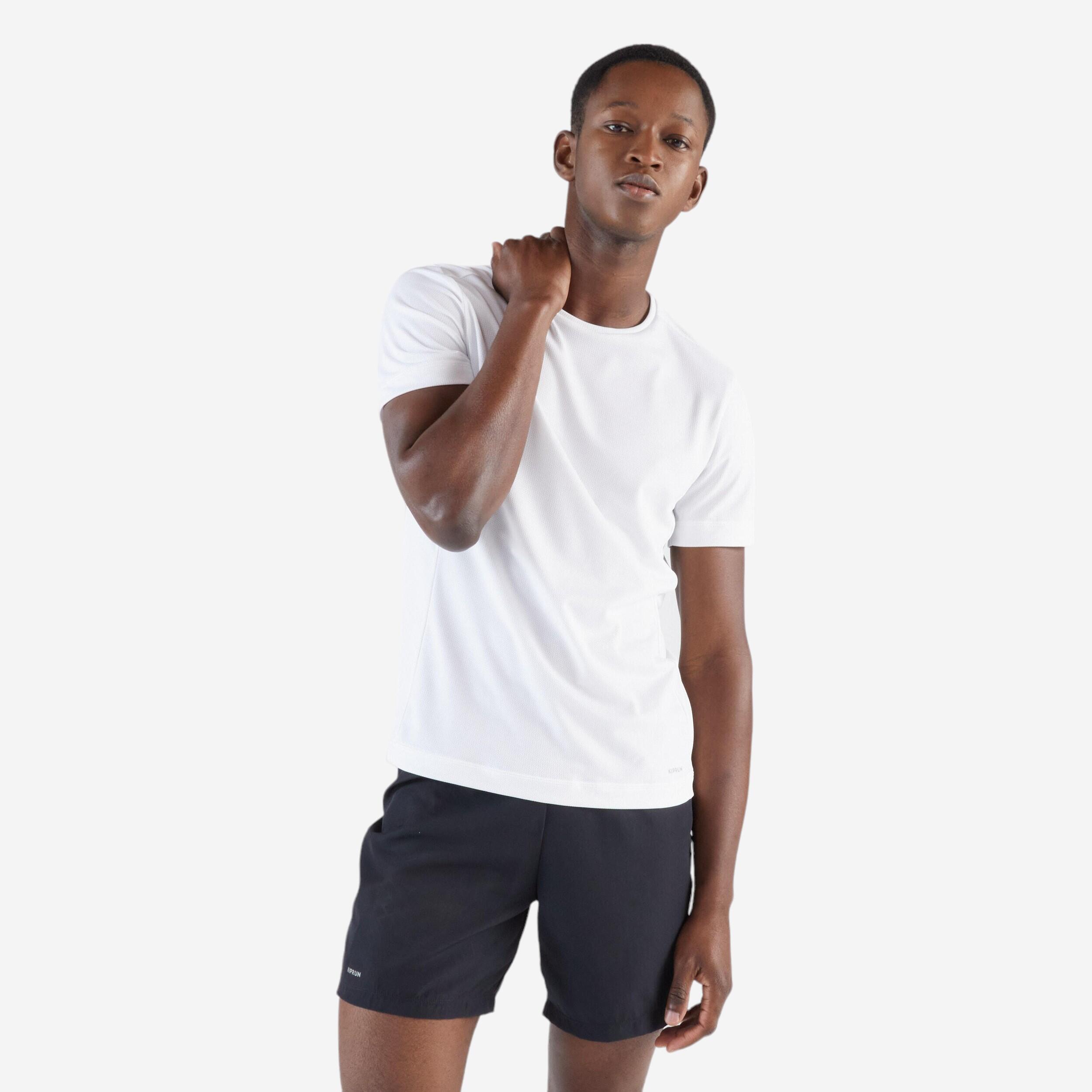 Men's Running Breathable T-shirt - KIPRUN Run 100 Dry - White