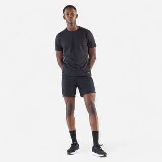 Men Running T-Shirt Breathable, Quick Dry, Kiprun 100 - Black