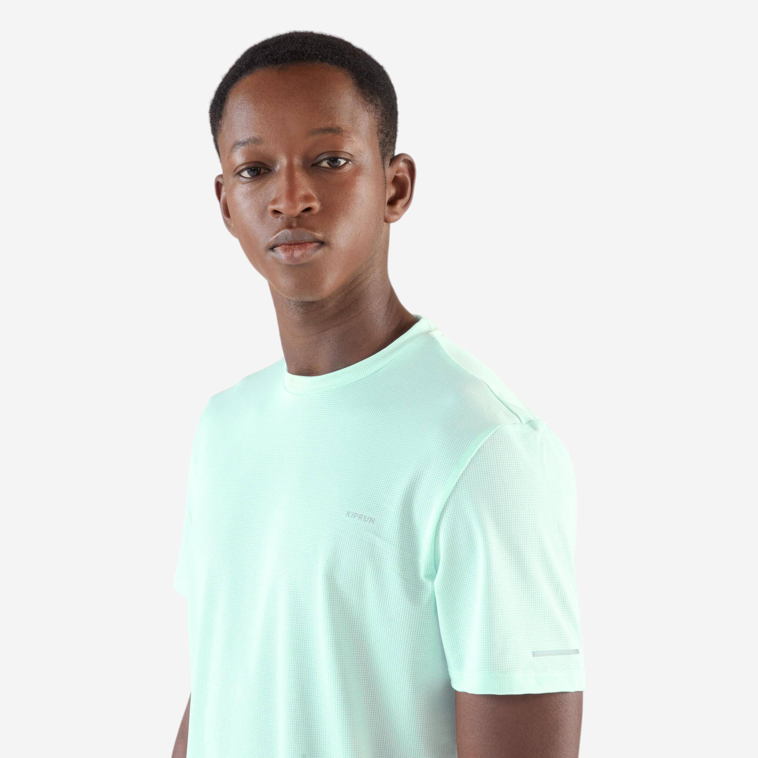 Men's Breathable Running T-Shirt Run 500 dry - Delicate Green -  3