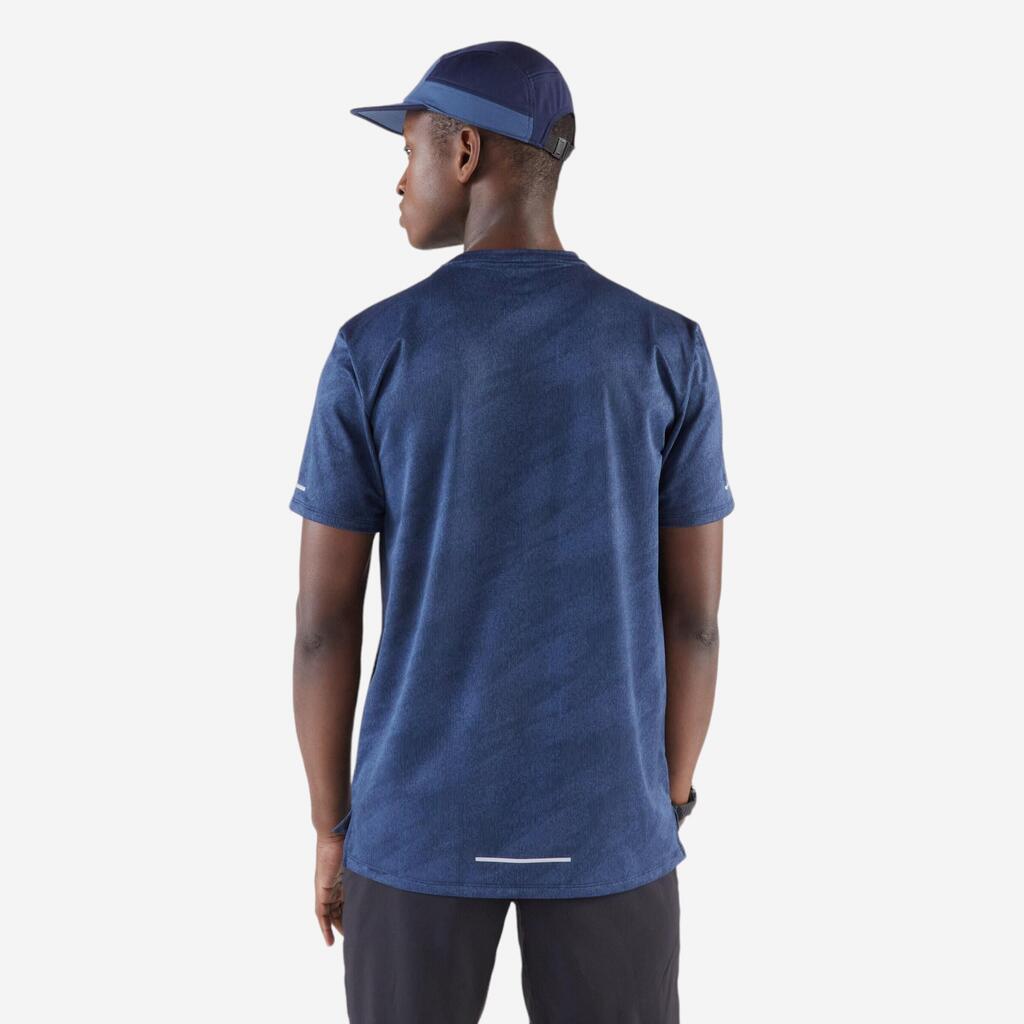 T-shirt running respirant Homme,  Kiprun Run 500 bleu noir