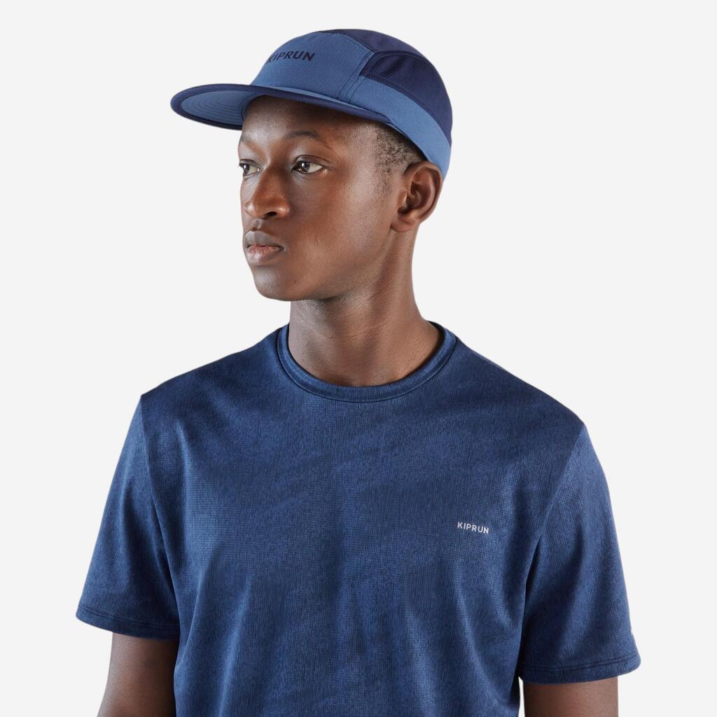 T-shirt running respirant Homme,  Kiprun Run 500 bleu noir