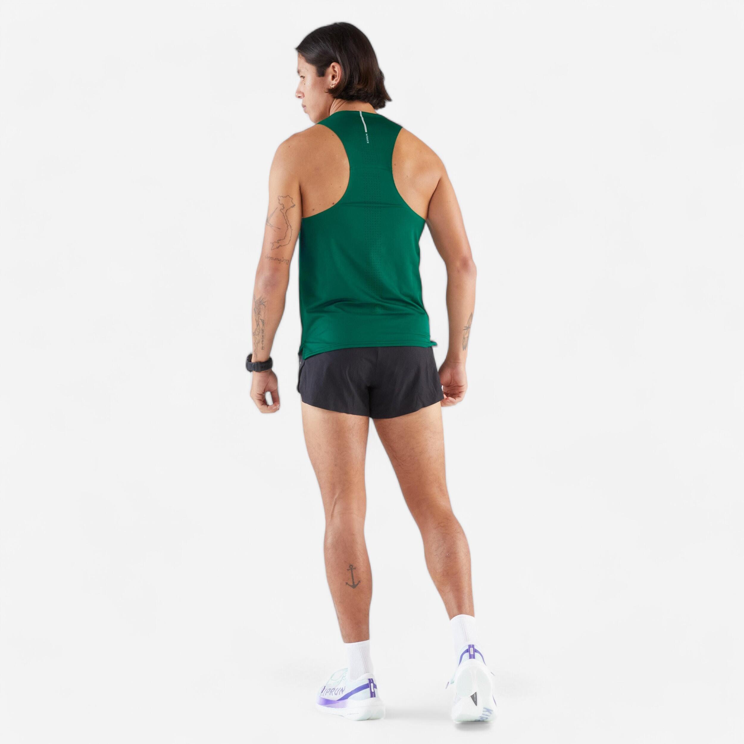 KIPRUN Bežecké tielko 900 Light tmavozelené 2XL · záber 7