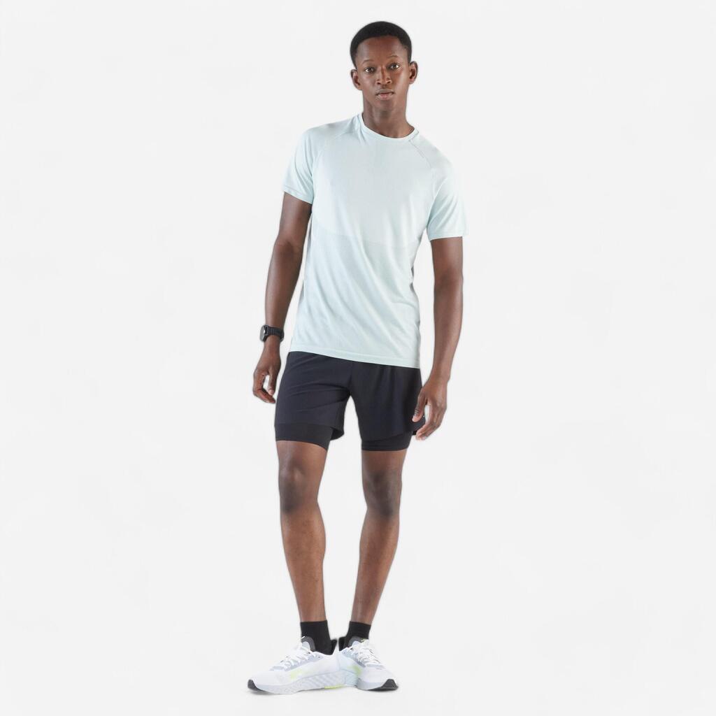 T-shirt de running sans coutures homme - kiprun run 500 confort vert