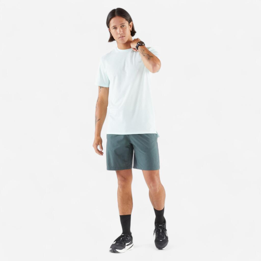 Short de running Homme - KIPRUN Run 500 Dry Vert foncé grisé