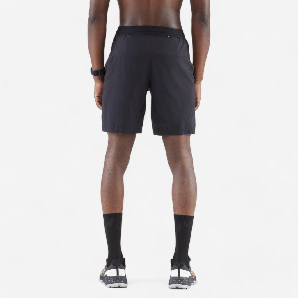 Short de running Homme - KIPRUN Run 500 Dry Vert foncé grisé