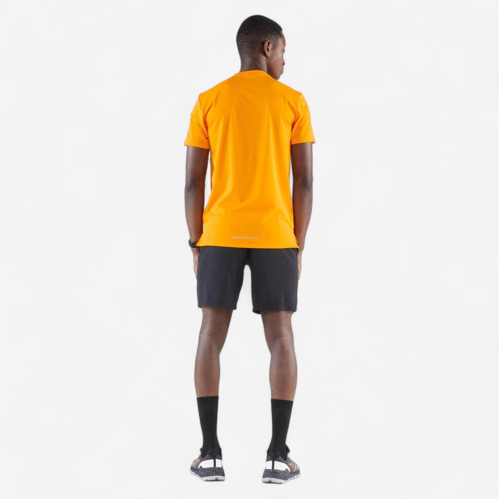 Short de running Homme - KIPRUN Run 500 Dry Vert foncé grisé