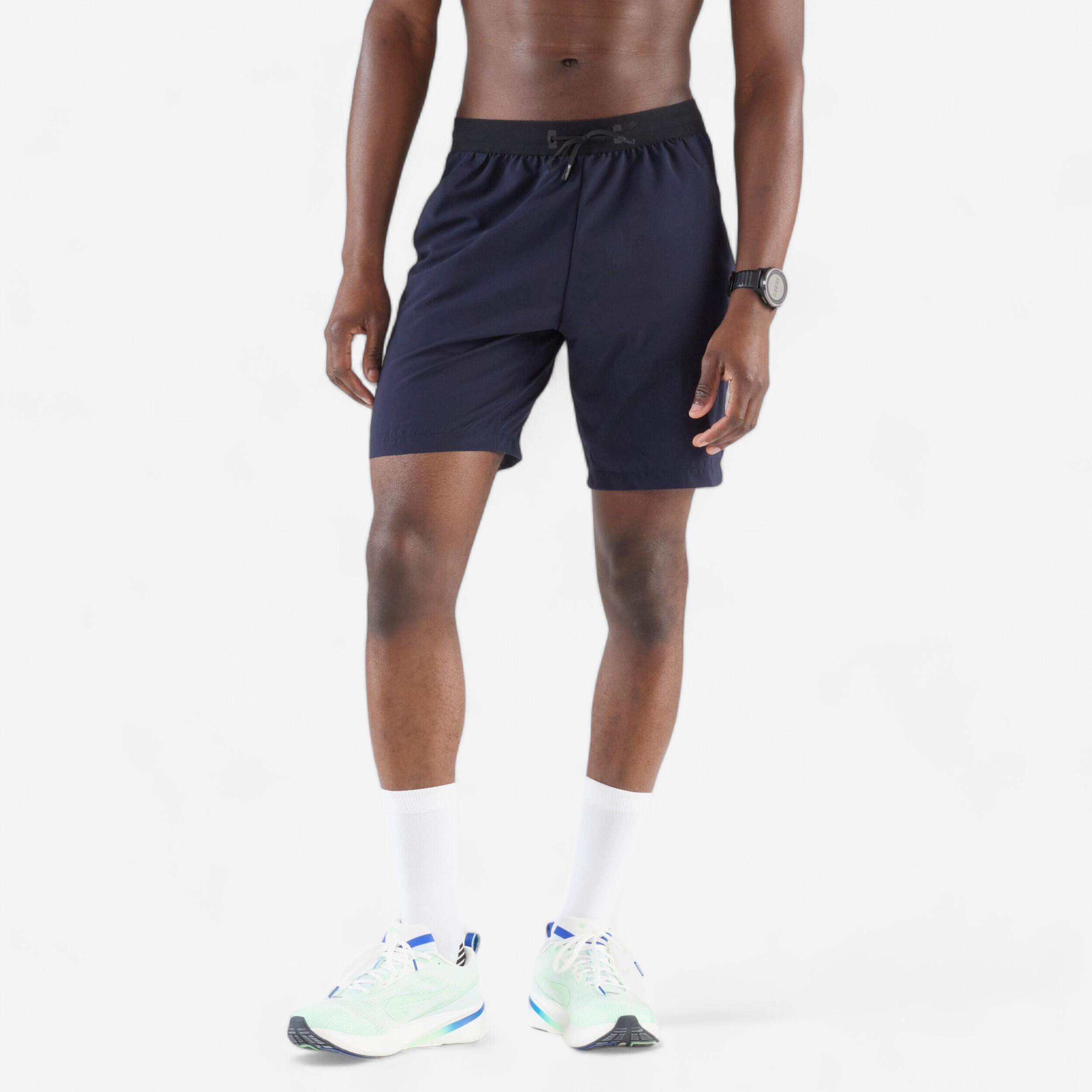 KIPRUN Run 500 Dry Men's Running Shorts Blue/Black