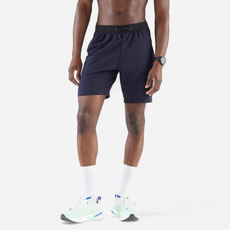 KIPRUN Run 500 Dry Men's Running Shorts Blue/Black