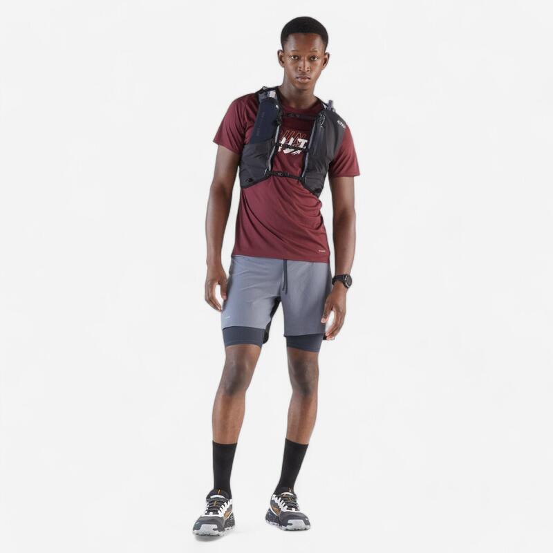 Sac trail running 10l mixte noir vendu avec poche à eau 1L - KIPRUN bag 900
