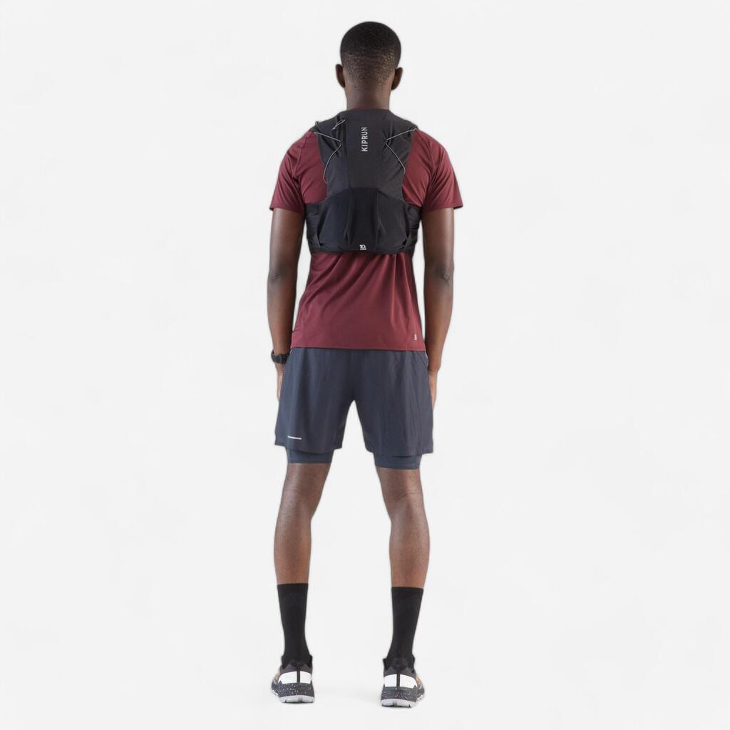 Beige Backpack Trail Running 10L Hybrid sold with water pouch 1L KIPRUN BAG 900
