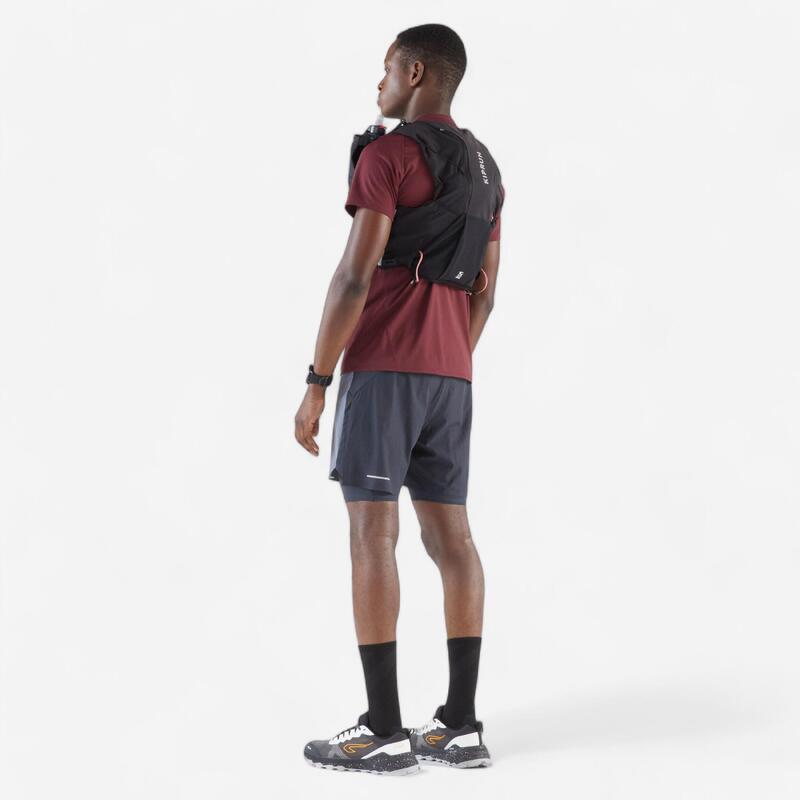 Sac trail running 15L mixte noir vendu avec poche à eau 2L - KIPRUN BAG 900