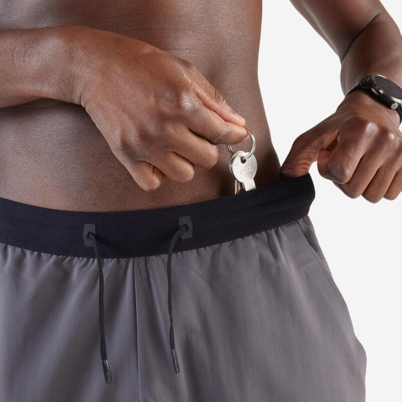 Short de running respirant Homme - KIPRUN Run 500 Dry Gris