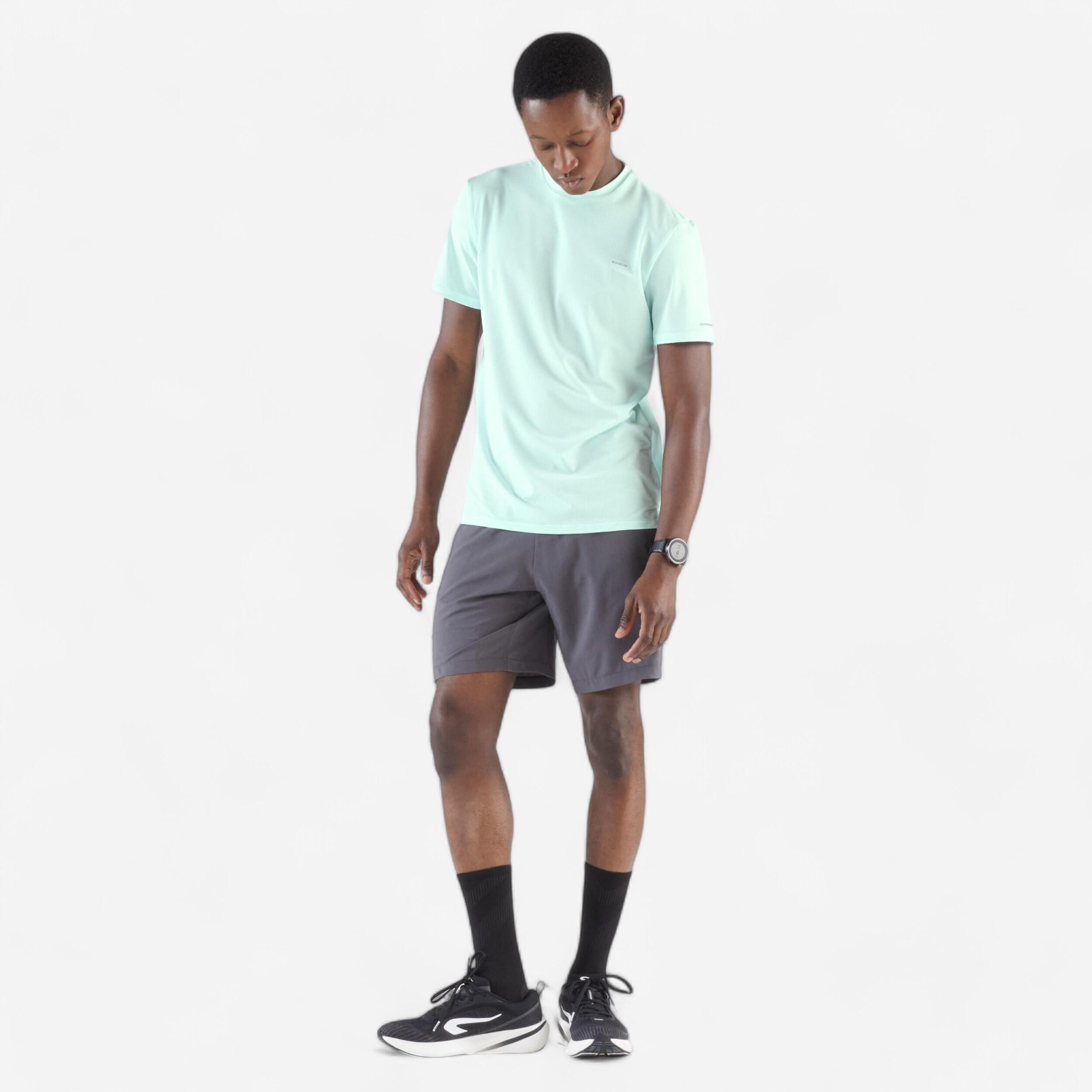 Short de course respirant 2 en 1 homme - Run 500 Dry Gris 3/8