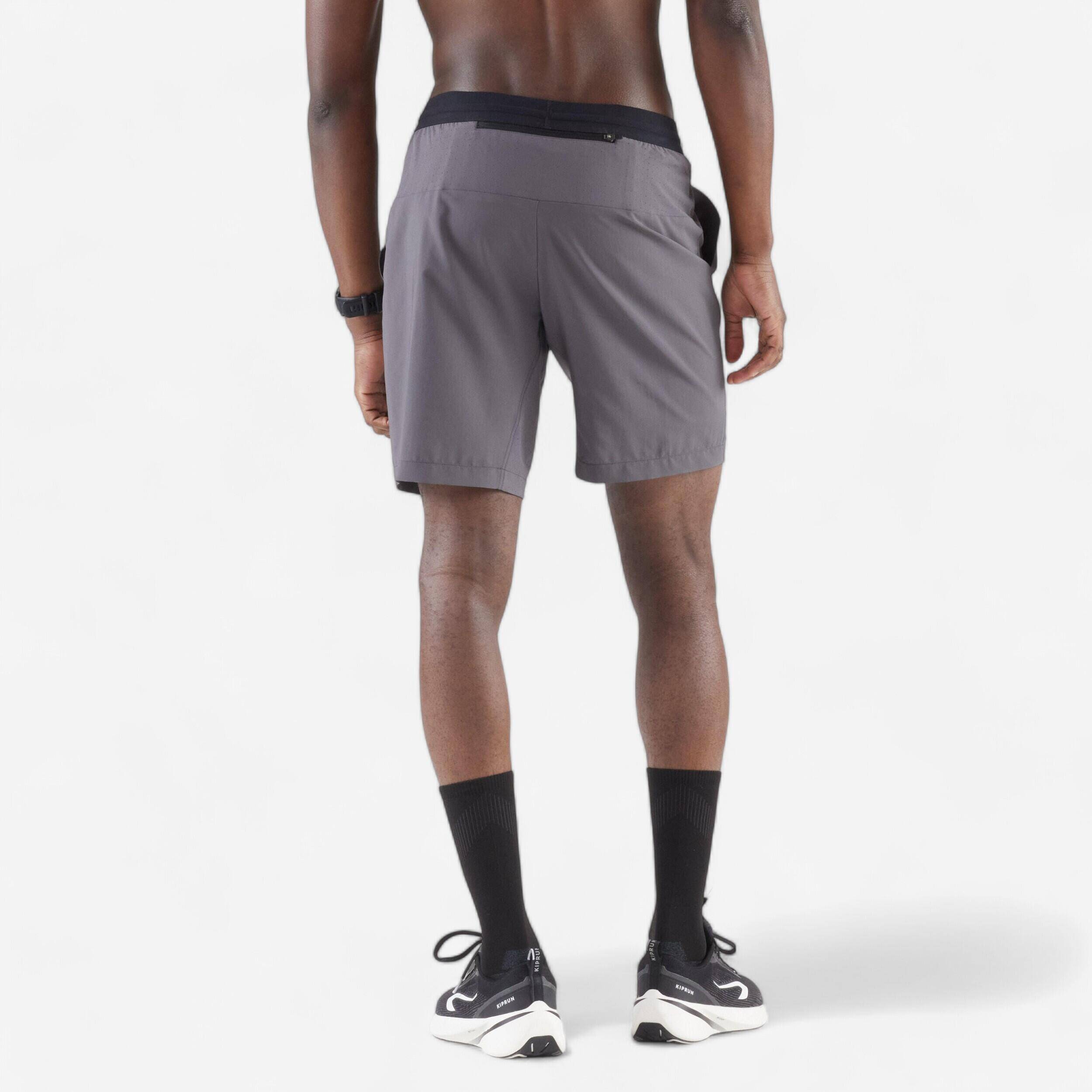 Men's Breathable Running Shorts - KIPRUN Run 500 Dry - Grey -  2