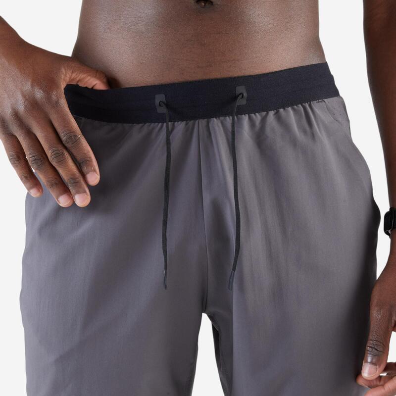 Short de running respirant Homme - KIPRUN Run 500 Dry Gris