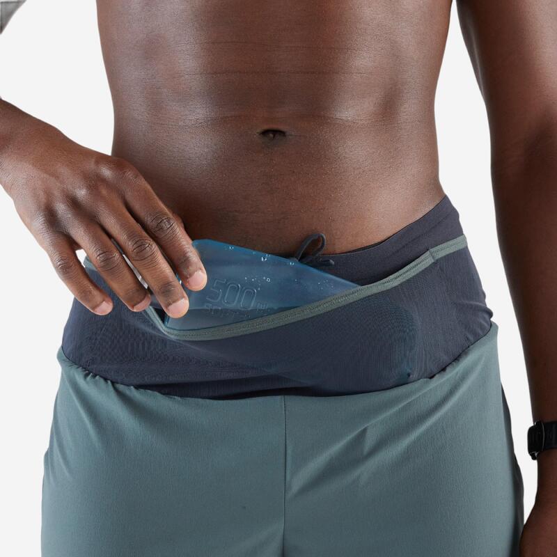 Short 2en1 de running trail longue distance homme - kiprun run ultra 900 vert