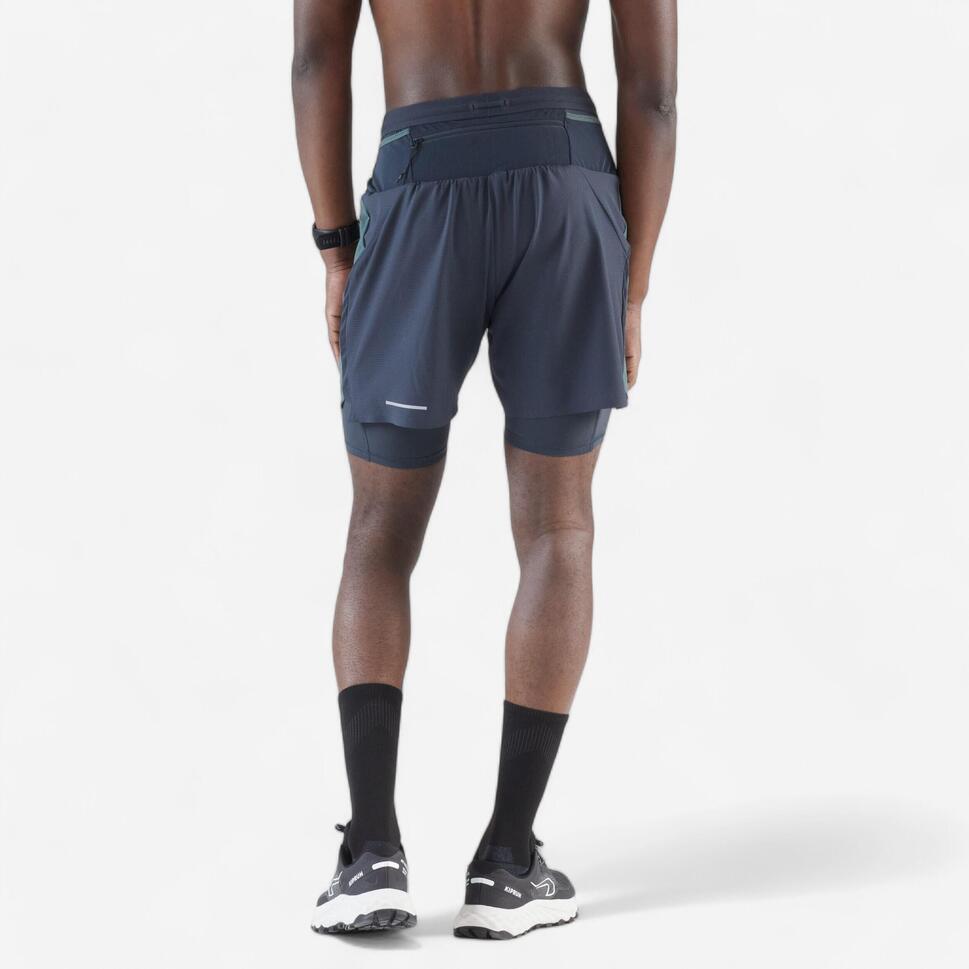 Spodenki do biegania w terenie męskie Kiprun Run Ultra 900 2w1