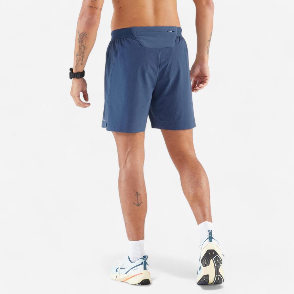 Short de running Homme - KIPRUN Run 500 Confort bleu abysse