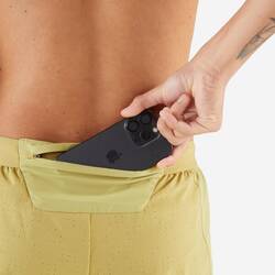 Men's running shorts - KIPRUN Run 500 Comfort - Khaki green