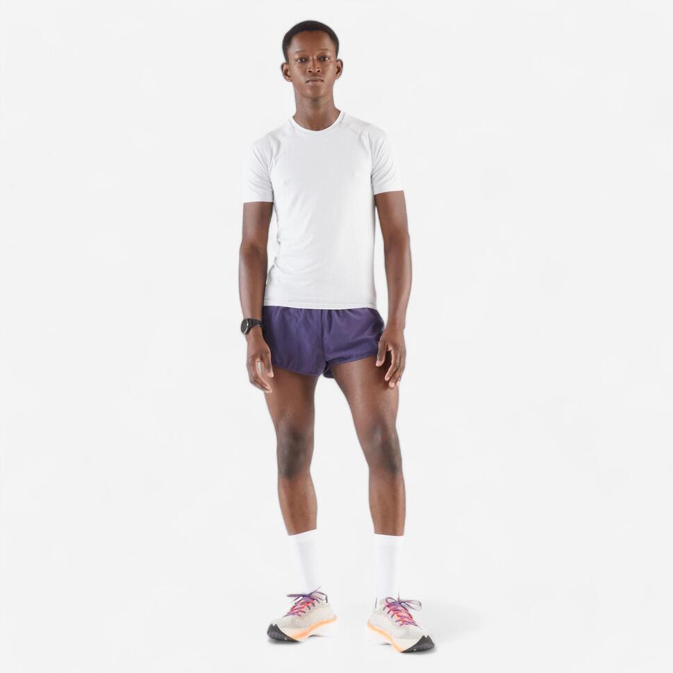 T-Shirt De Running 500 Confort Slim Sans Coutures Blanc