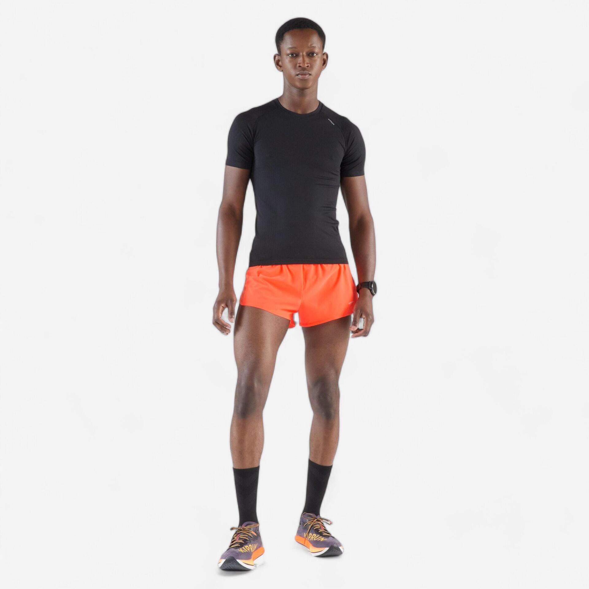 Men's Running Shorts Kiprun Run 500 split comfort Orange