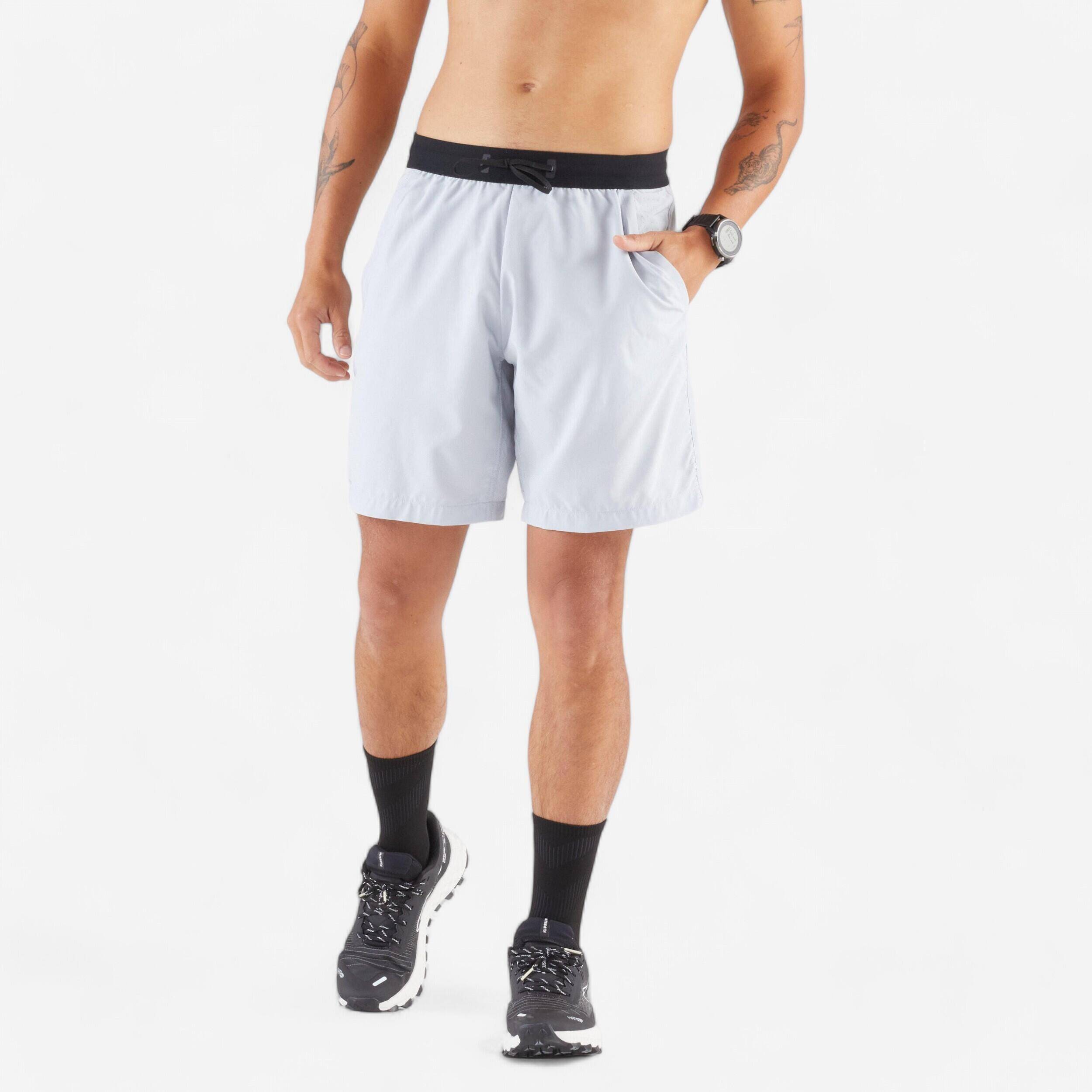 Men's Running Shorts Run 500 Dry  - silver grey