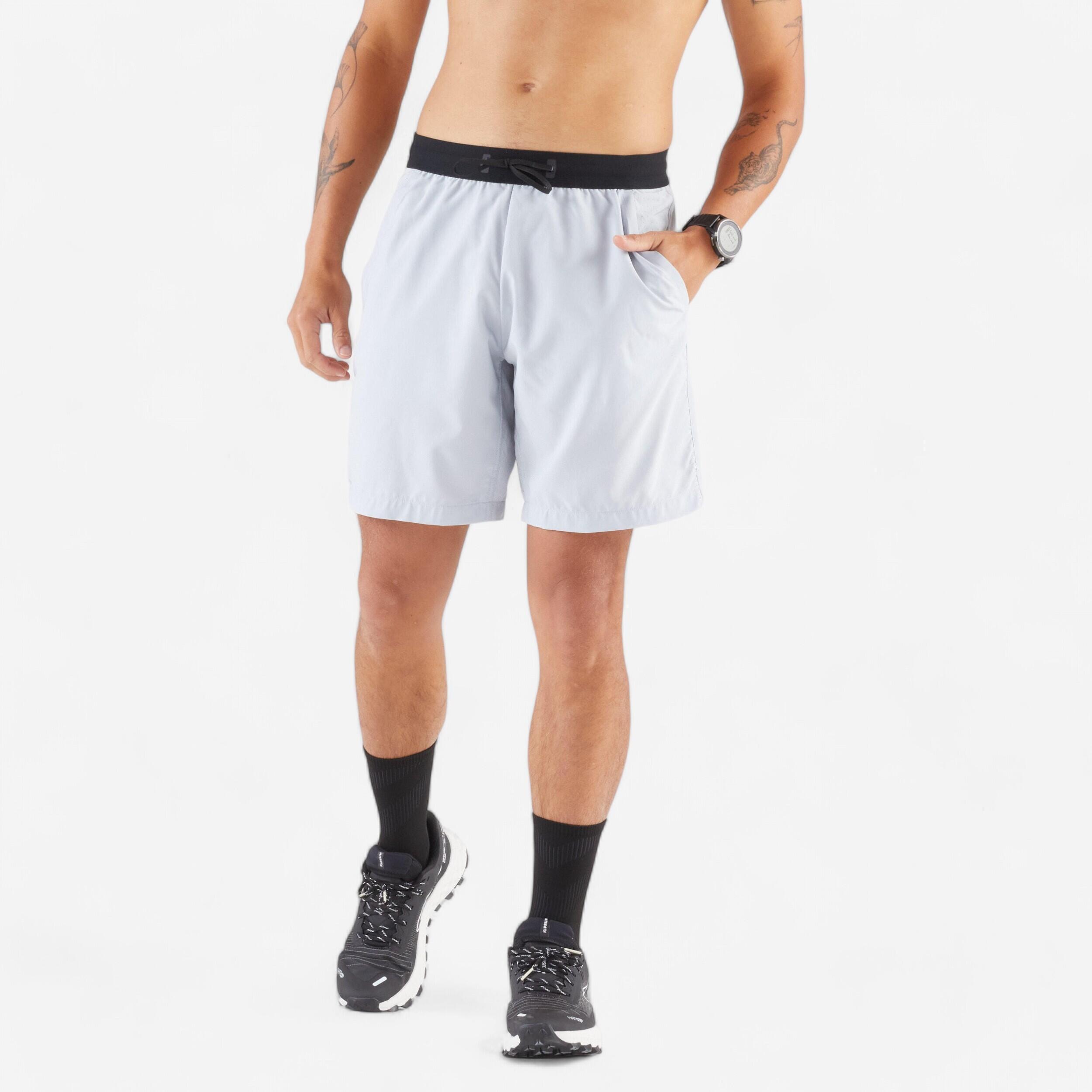 Men's Running Shorts Run 500 Dry  - silver grey