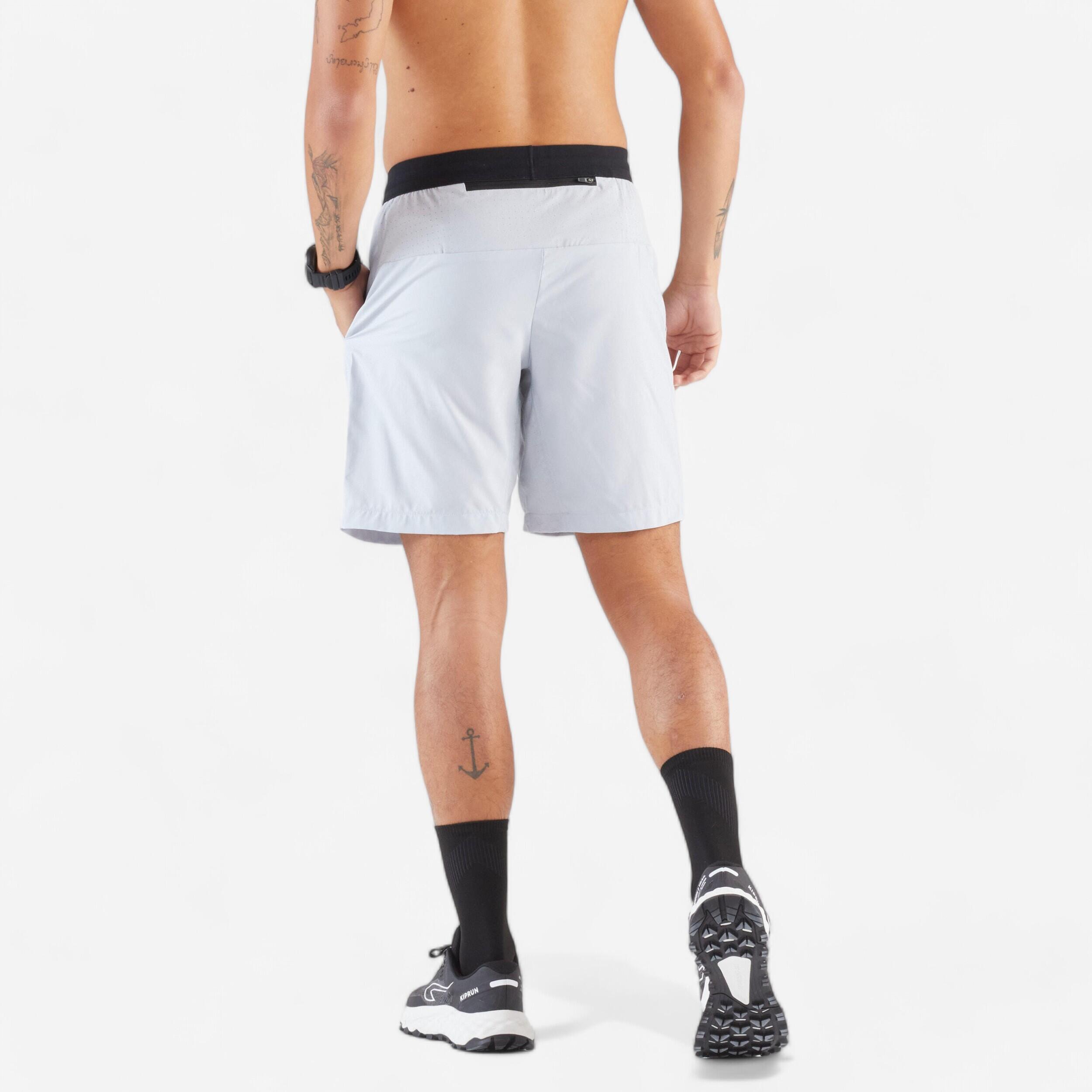 Men's Running Shorts Run 500 Dry  - silver grey