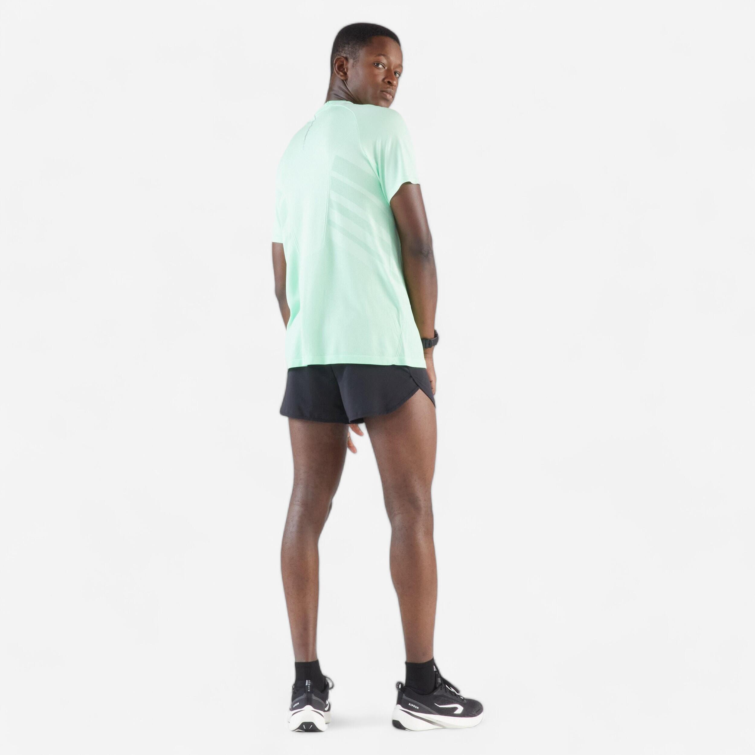 Camiseta running sin costuras Hombre - KIPRUN Run 500 verde  6/6