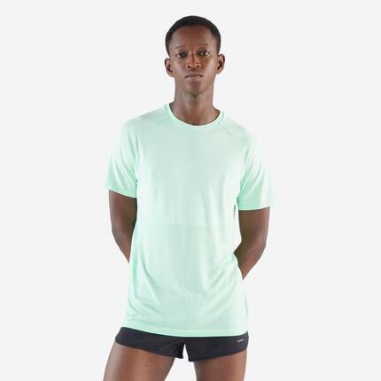 T-shirt de running confort sans couture Homme, Kiprun bleu canard