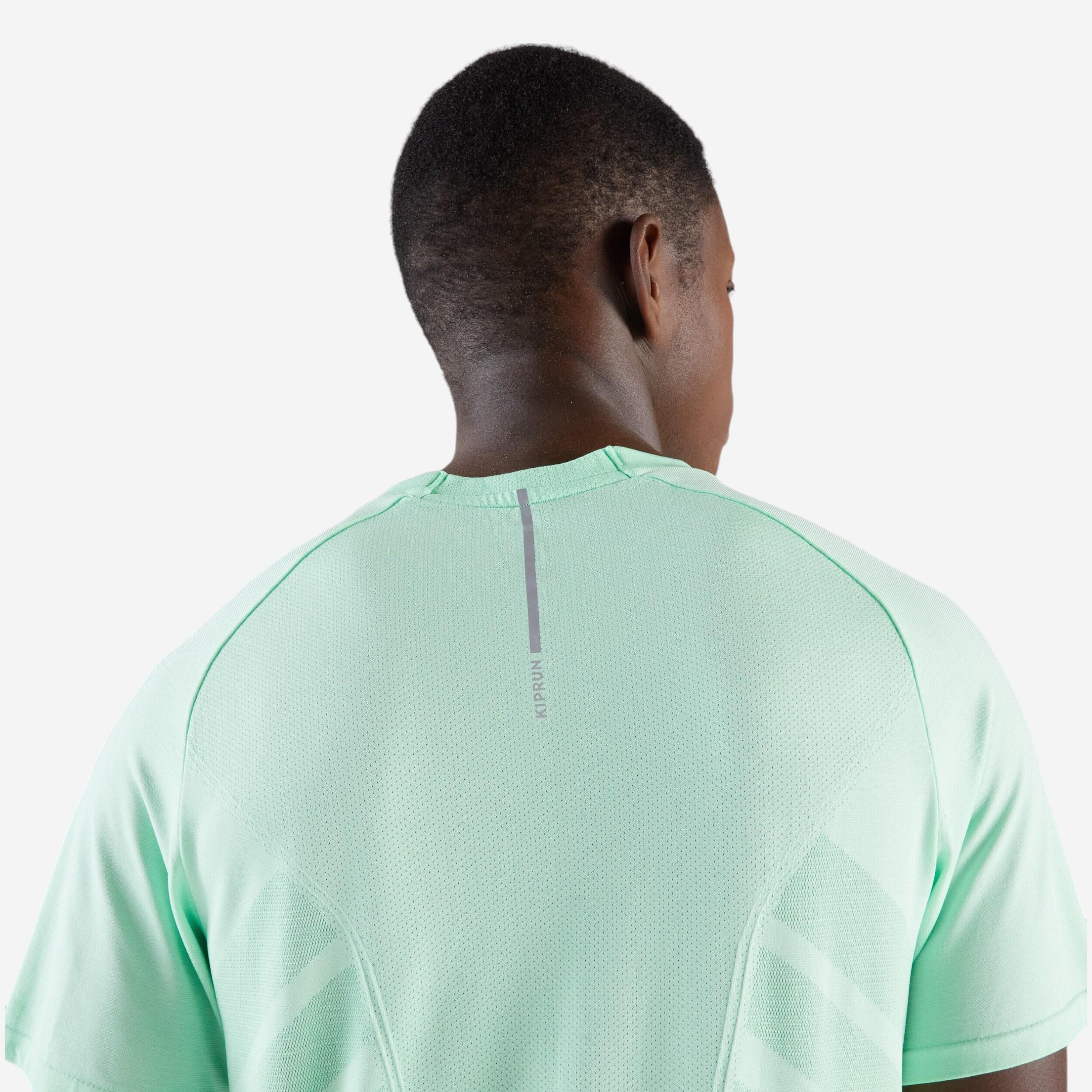 Camiseta running sin costuras Hombre - KIPRUN Run 500 verde  5/6