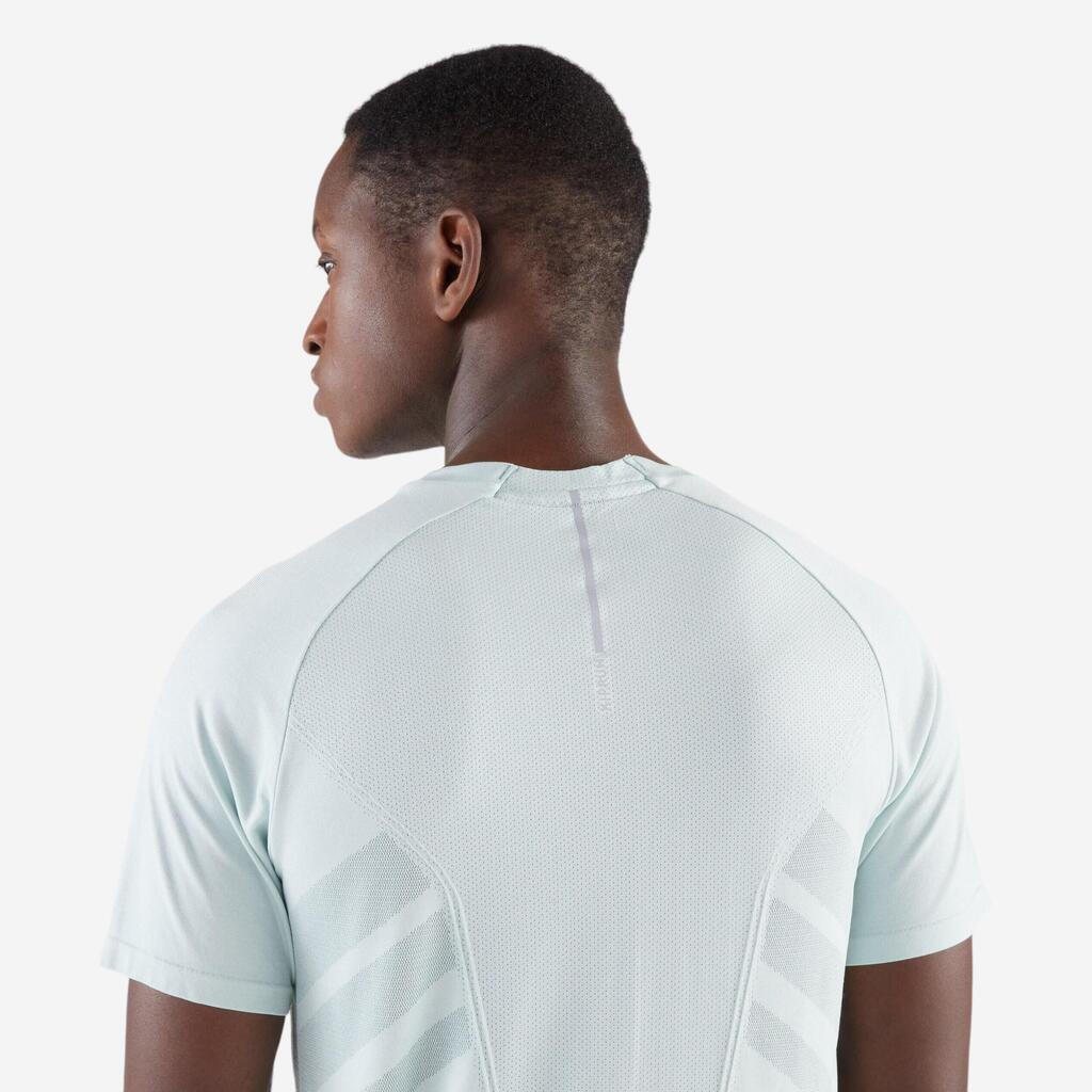 T-shirt de running sans coutures homme - kiprun run 500 confort vert