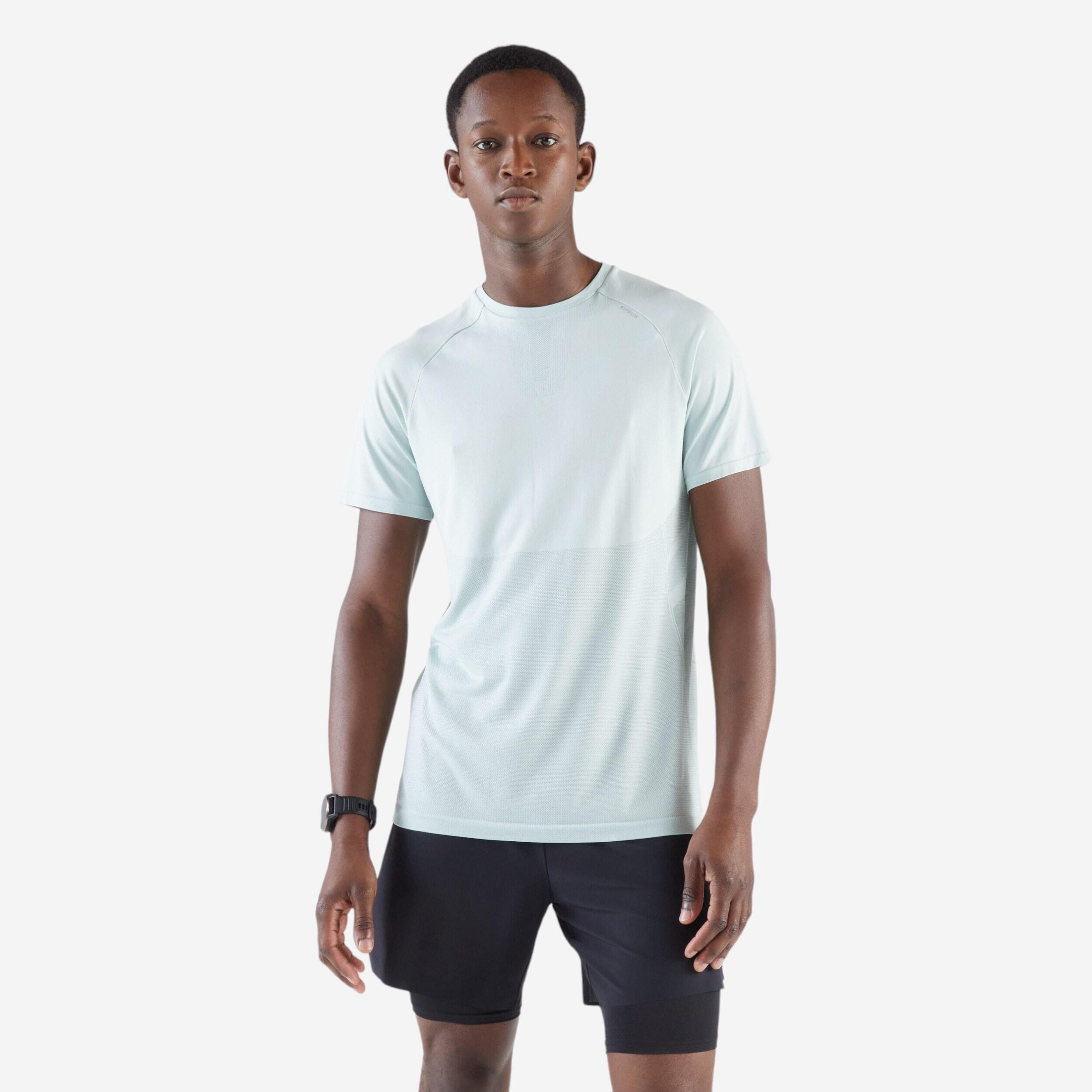 Men's Run T-Shirt Cotton 500 Essentials- Green