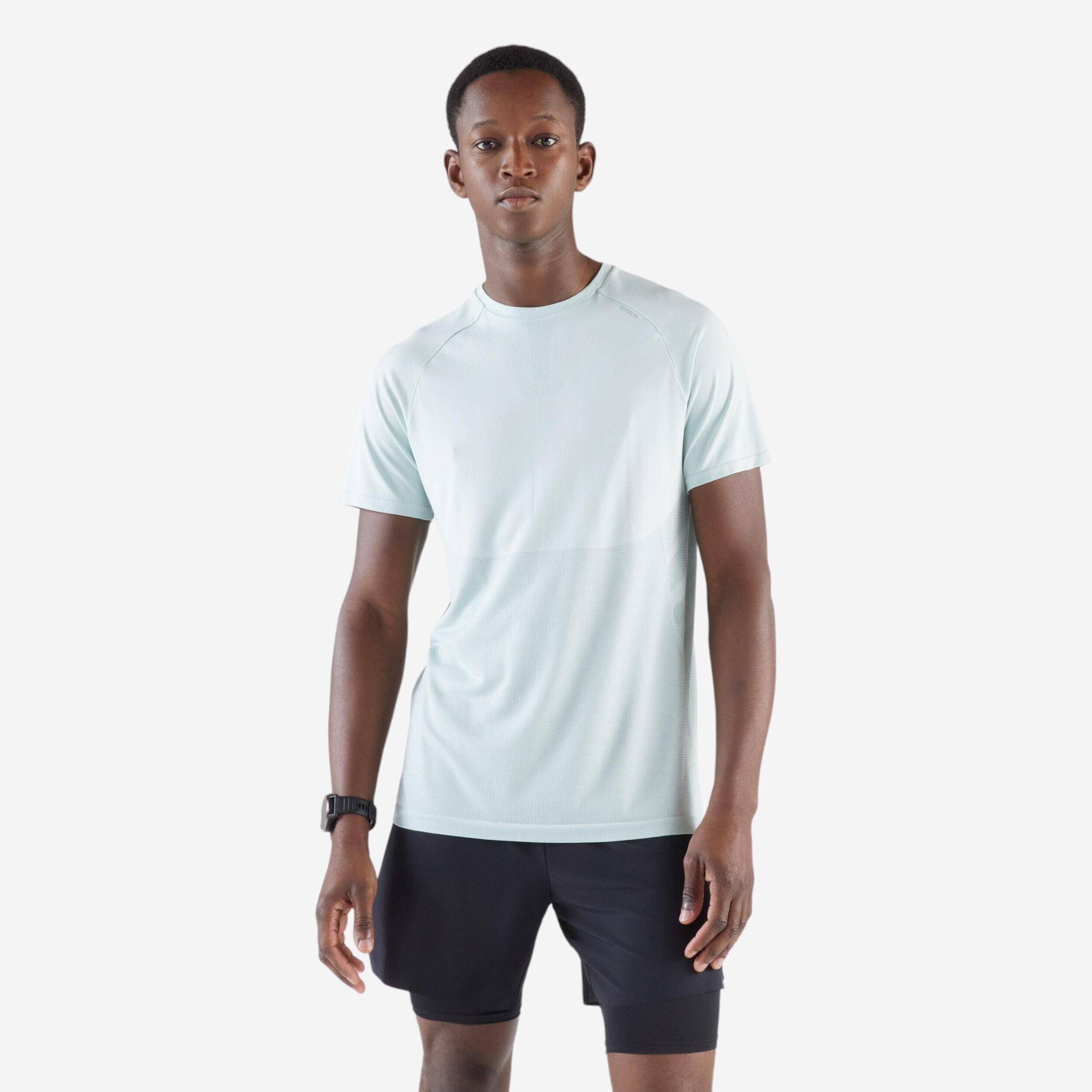 Men's Run T-Shirt Cotton 500 Essentials- Green -  1