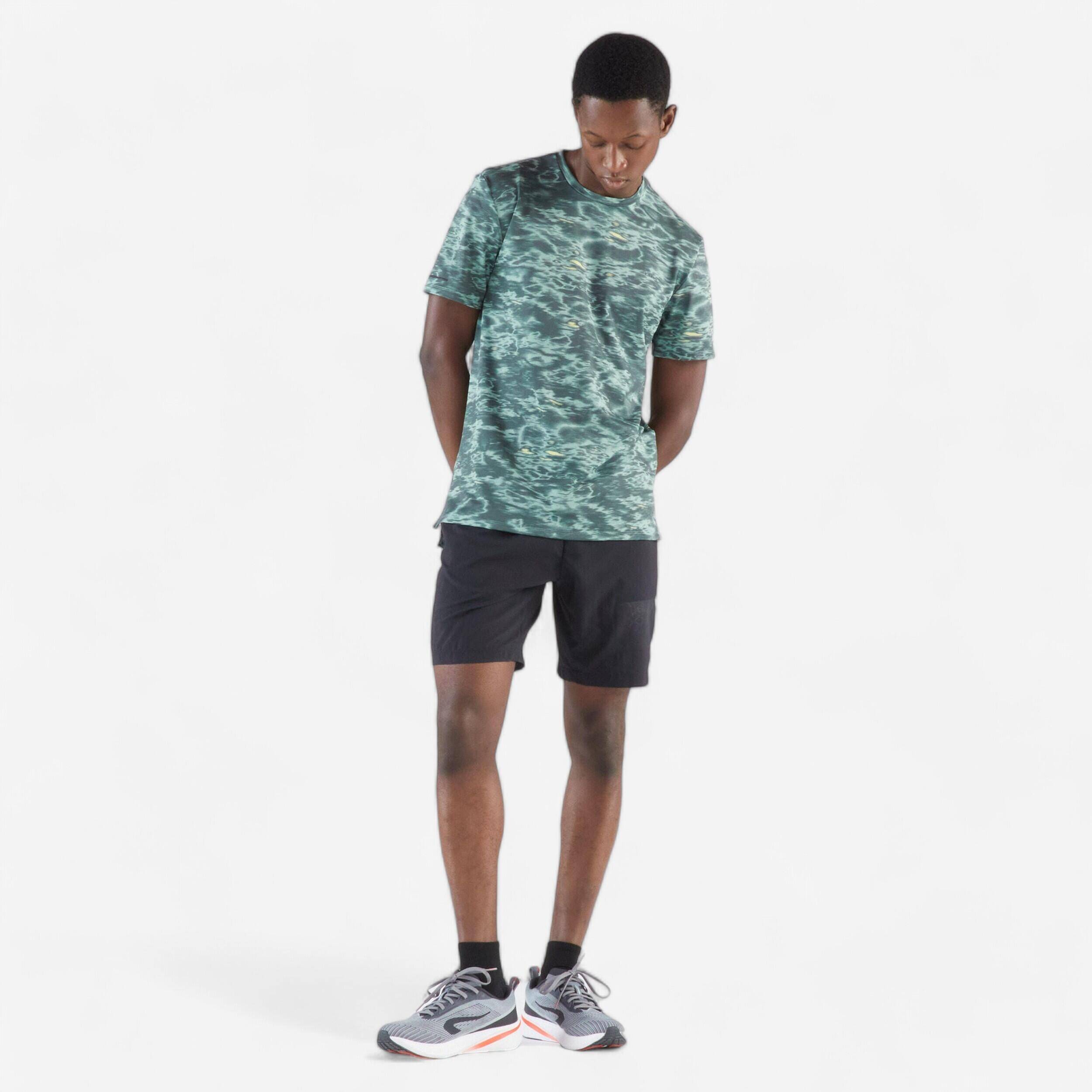 Men's breathable running T-shirt  Run 500  - Frozen Green -  2